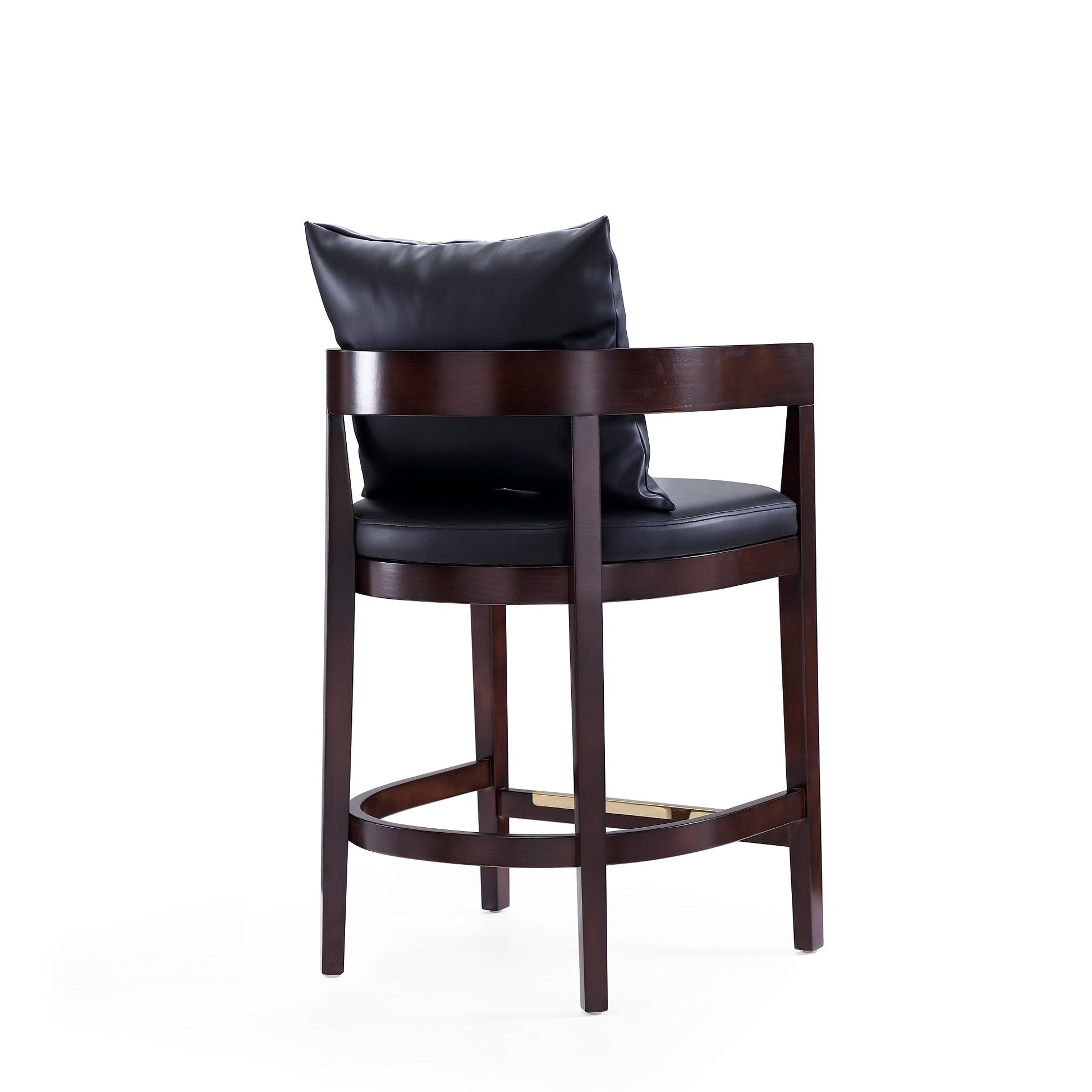 Ritz Counter Stool in Black and Dark Walnut - Ornate Home