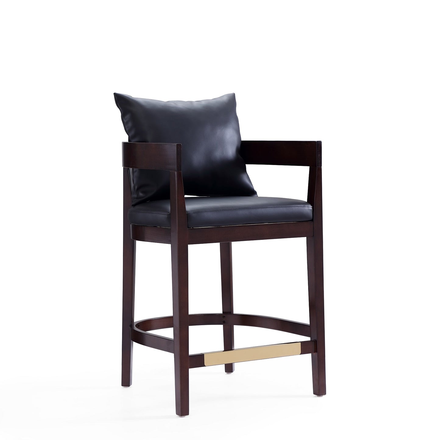 Ritz Counter Stool in Black and Dark Walnut (set of 2) - Ornate Home