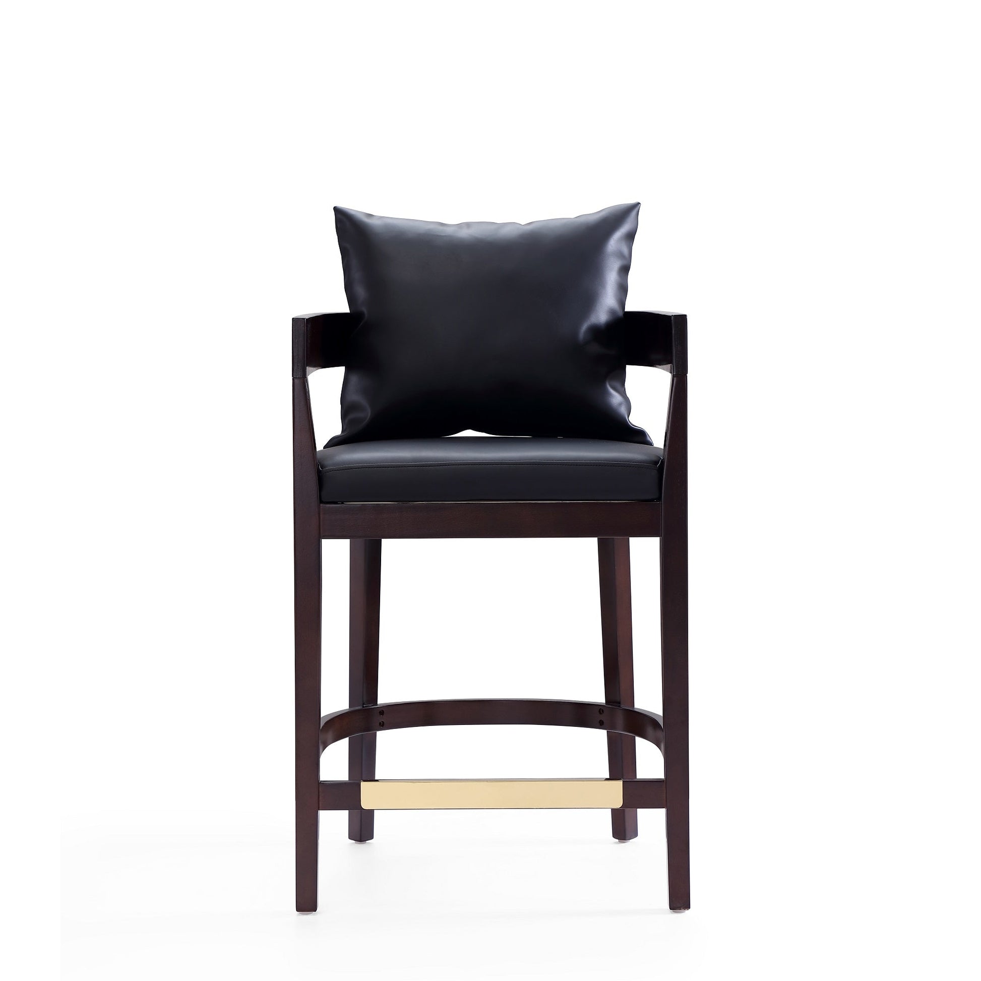 Ritz Counter Stool in Black and Dark Walnut (set of 2) - Ornate Home