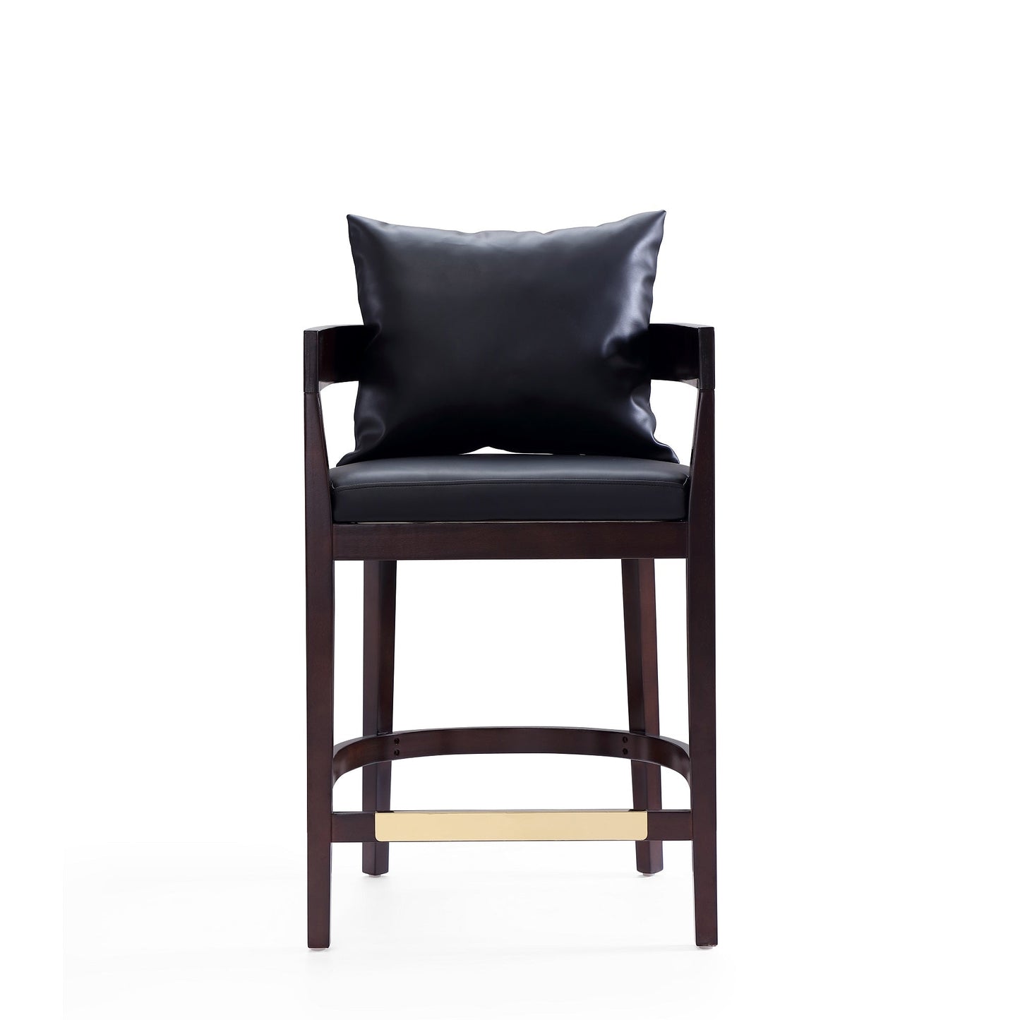Ritz Counter Stool in Black and Dark Walnut (set of 3) - Ornate Home