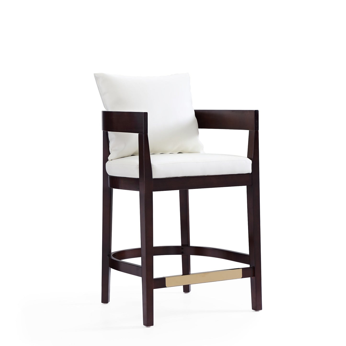 Ritz Counter Stool in Ivory and Dark Walnut (set of 2) - Ornate Home