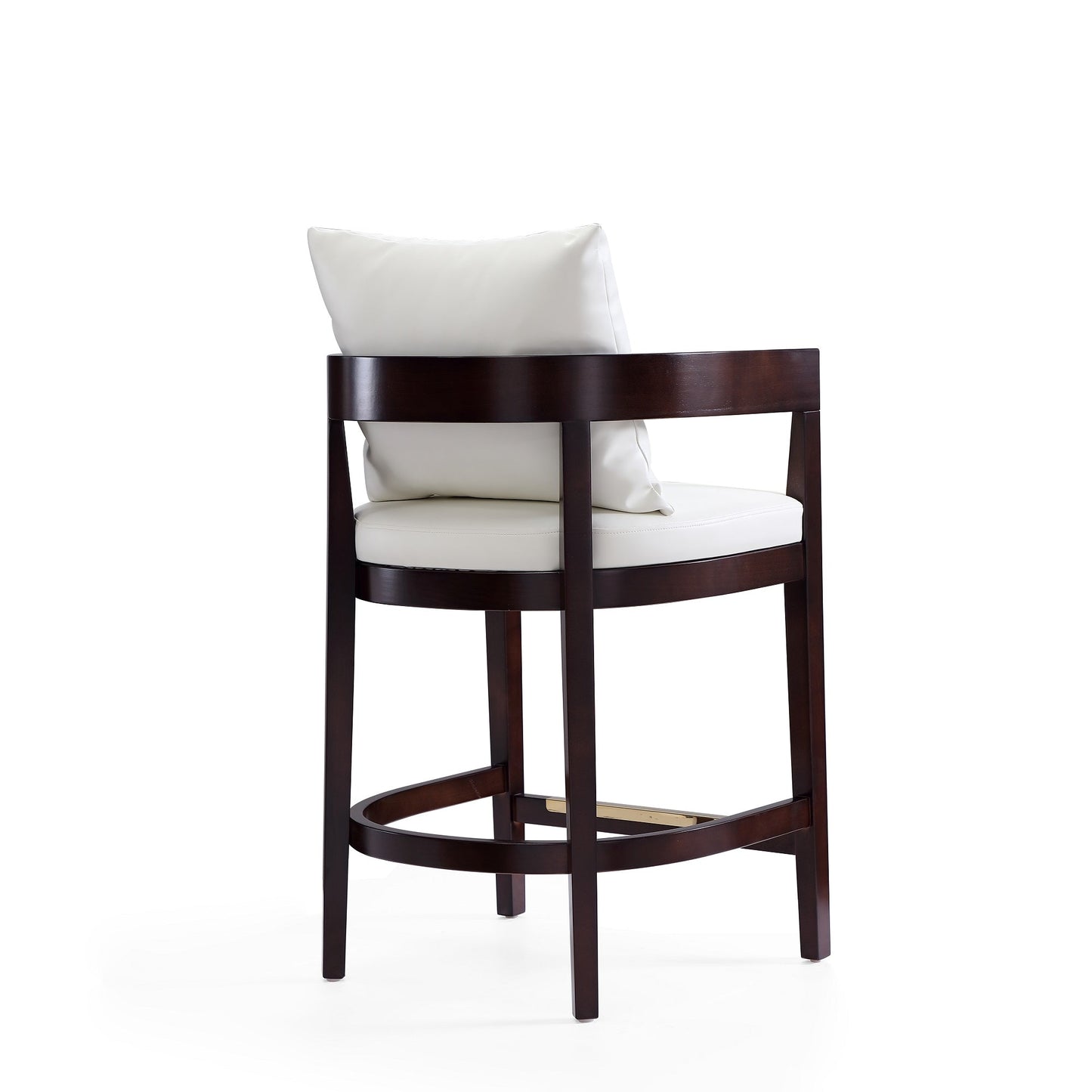 Ritz Counter Stool in Ivory and Dark Walnut (set of 2) - Ornate Home