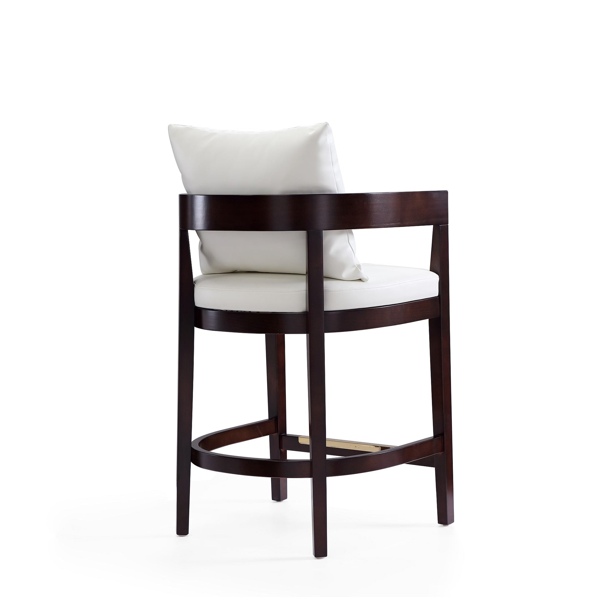 Ritz Counter Stool in Ivory and Dark Walnut (set of 2) - Ornate Home
