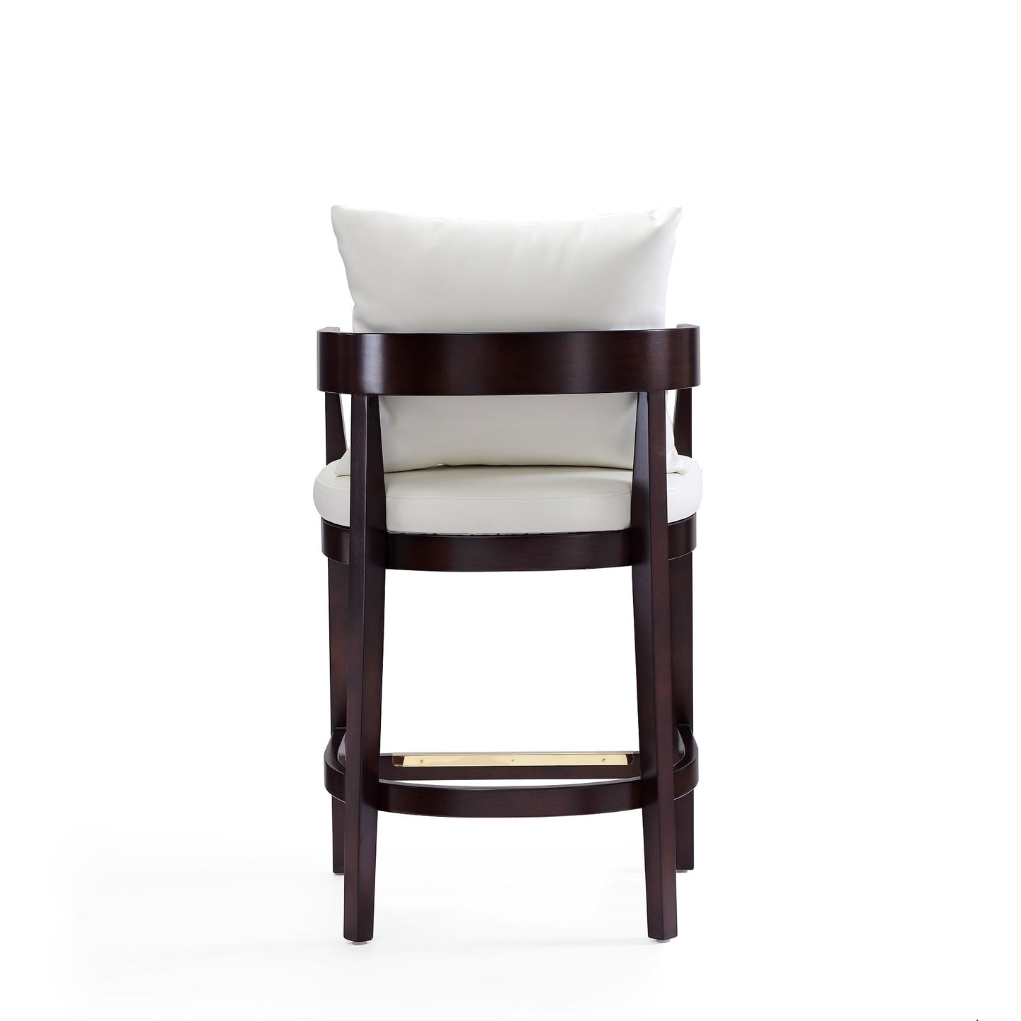 Ritz Counter Stool in Ivory and Dark Walnut (set of 2) - Ornate Home