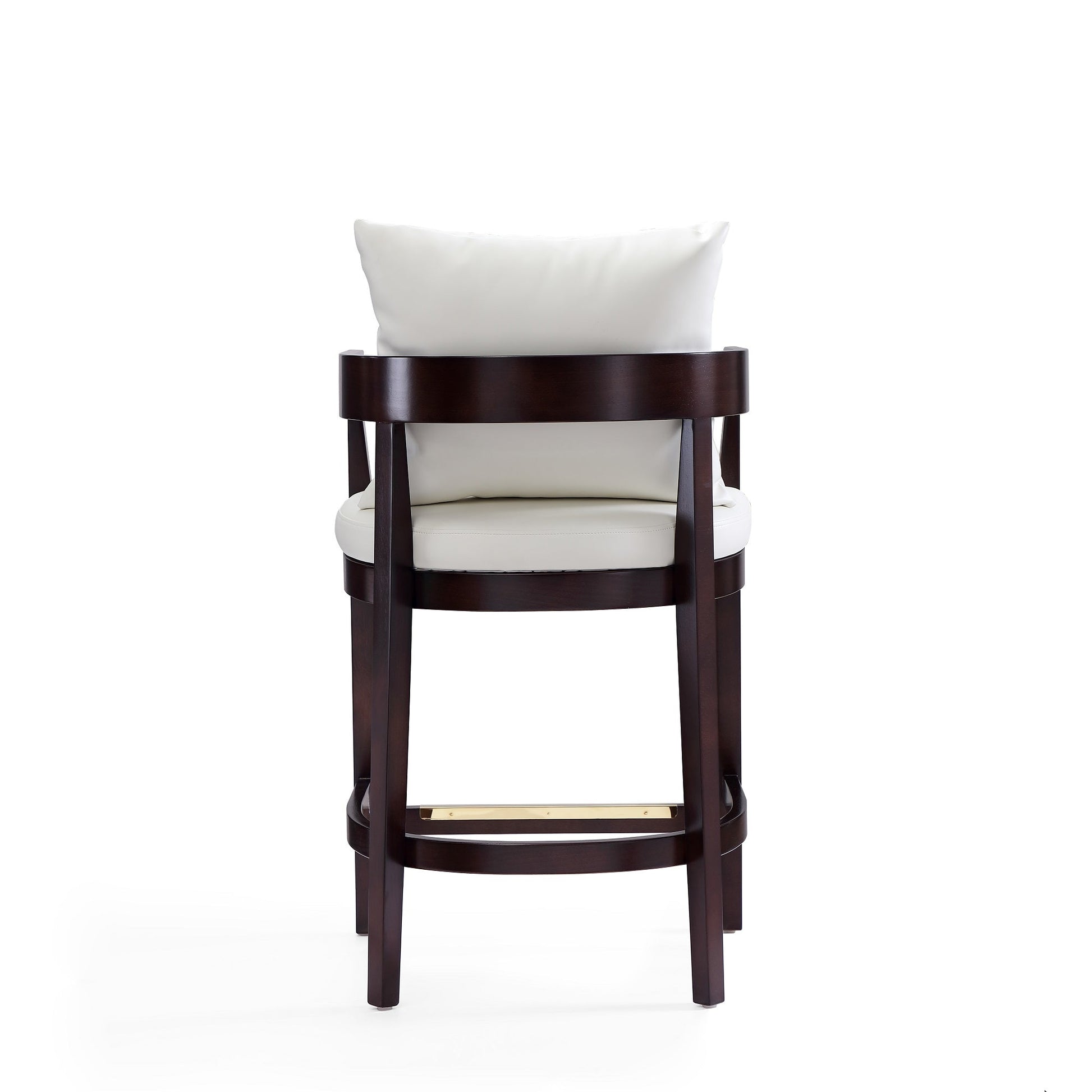 Ritz Counter Stool in Ivory and Dark Walnut (set of 2) - Ornate Home