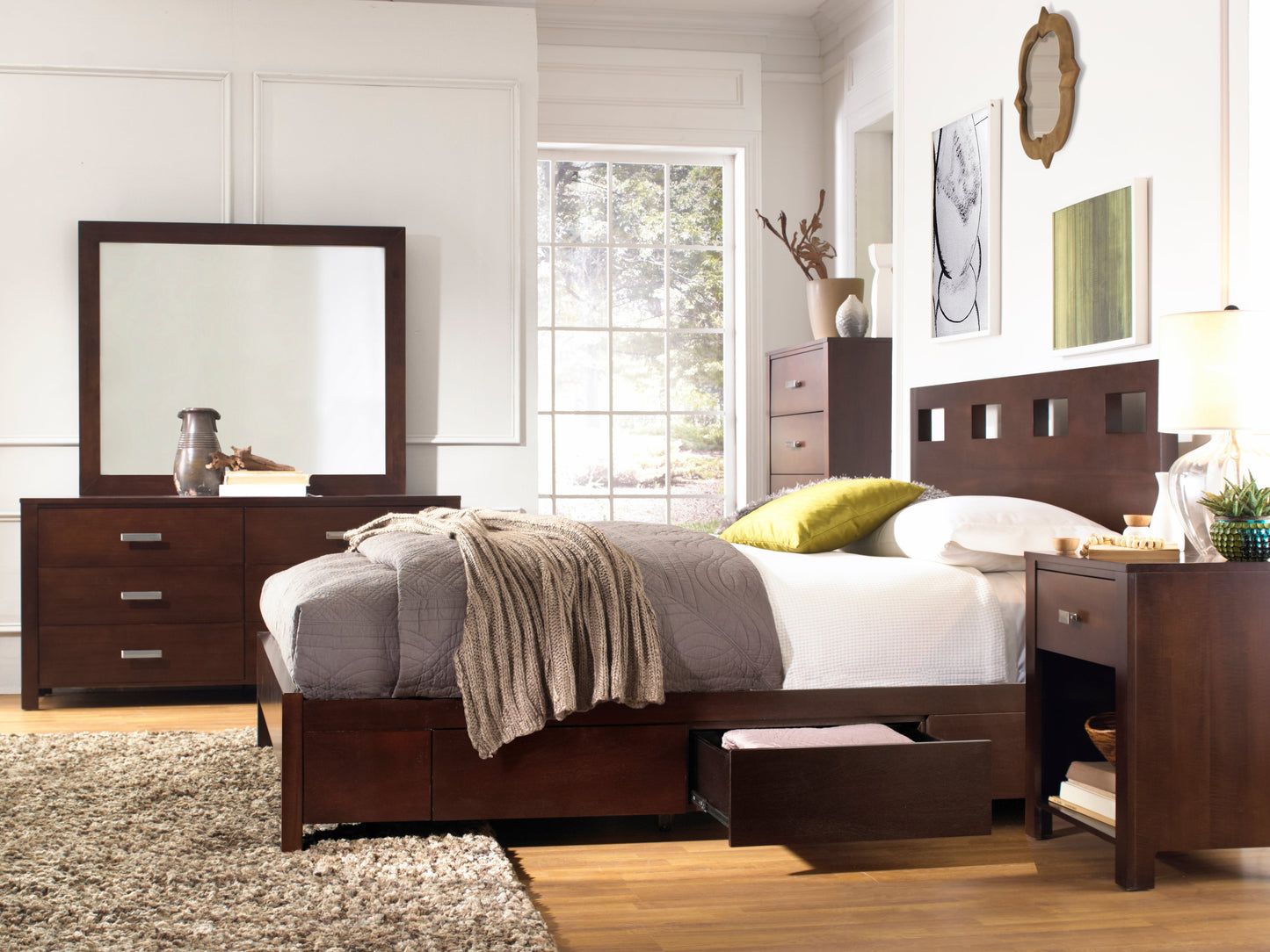 Riva Five Drawer Chest in Chocolate Brown - Ornate Home