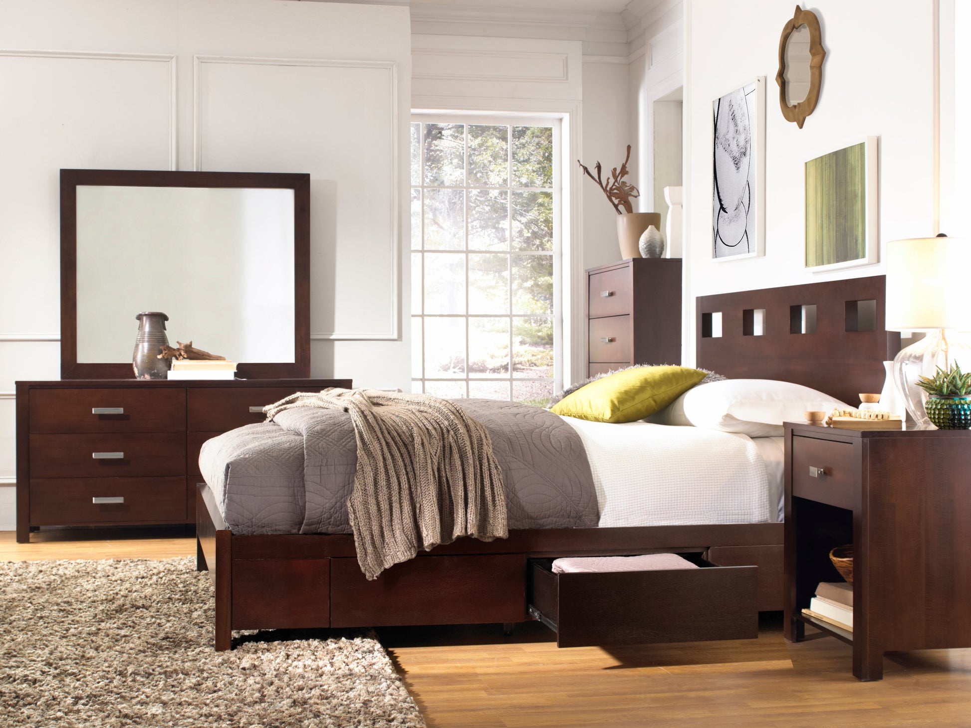 Riva Five Drawer Chest in Chocolate Brown - Ornate Home