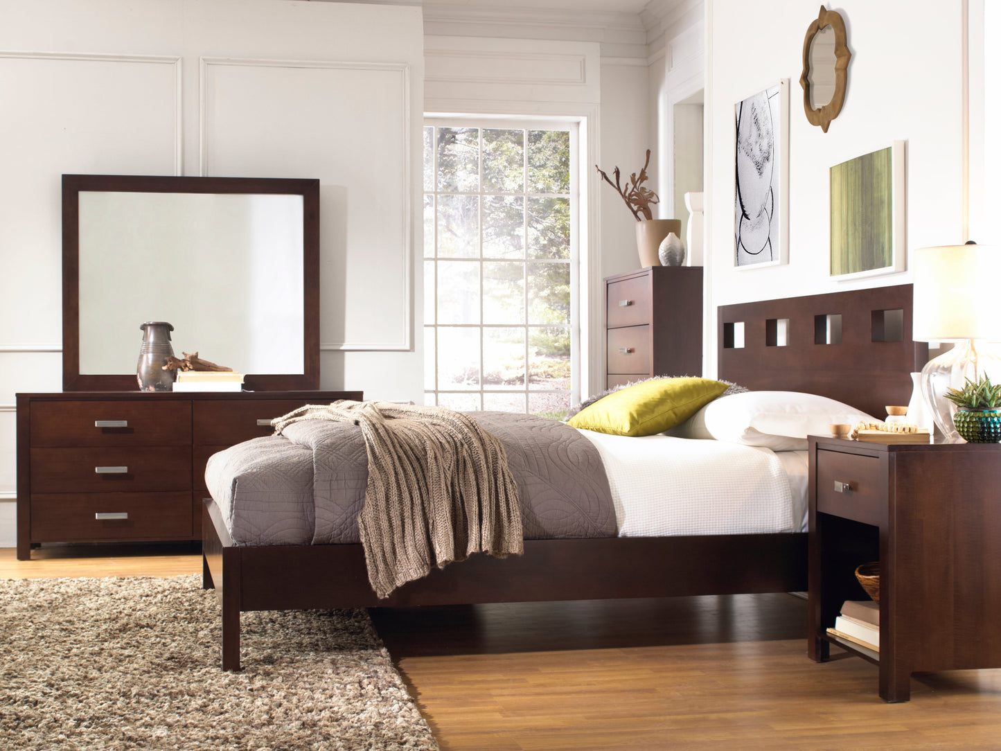Riva One Drawer Nightstand in Chocolate Brown - Ornate Home