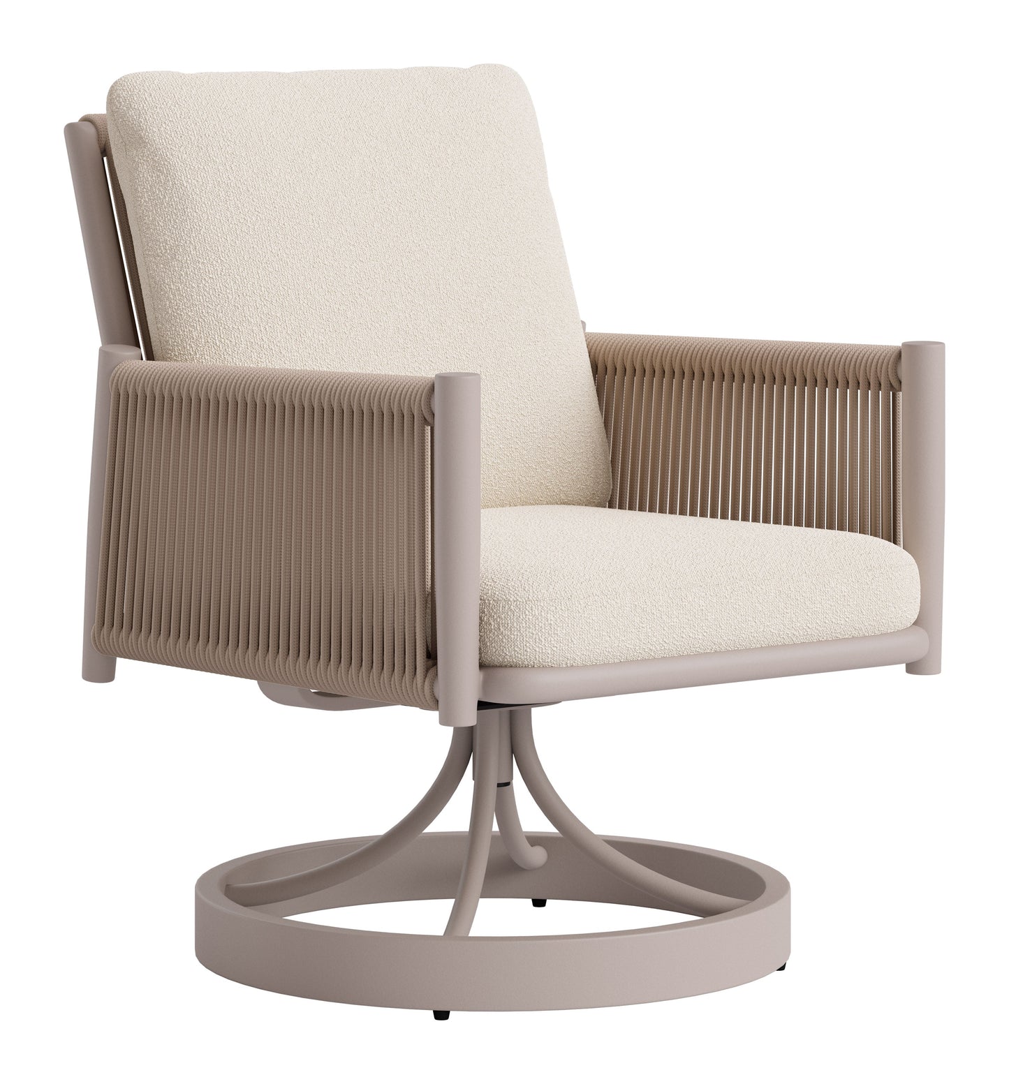 Rivan Beige Outdoor Swivel Dining Chair - Ornate Home