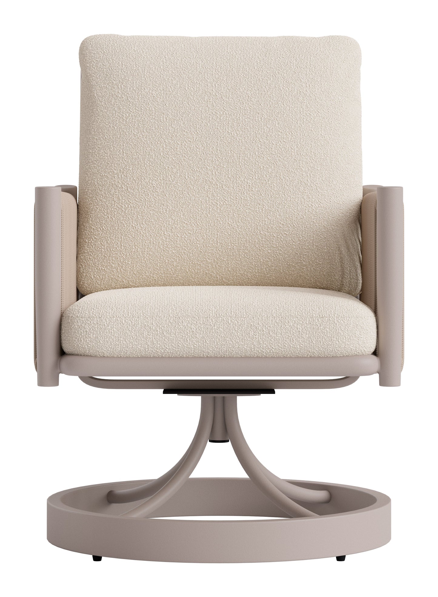 Rivan Beige Outdoor Swivel Dining Chair - Ornate Home