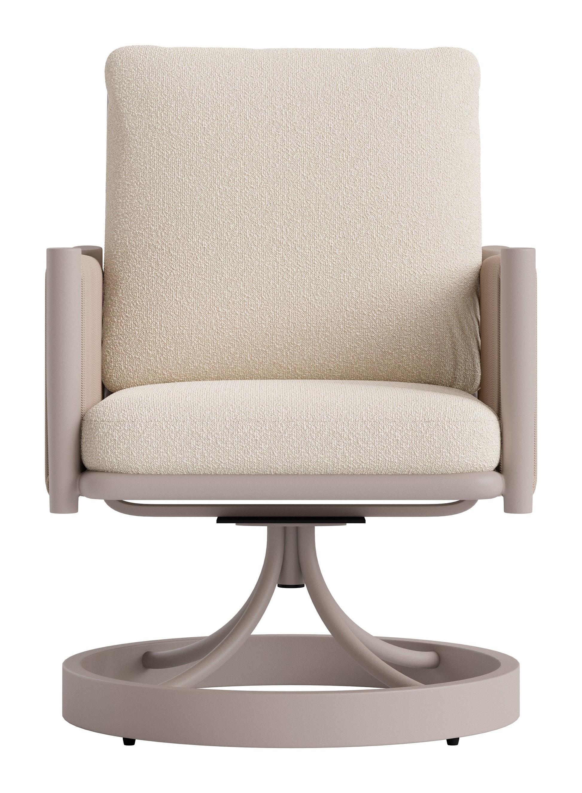 Rivan Beige Outdoor Swivel Dining Chair - Ornate Home
