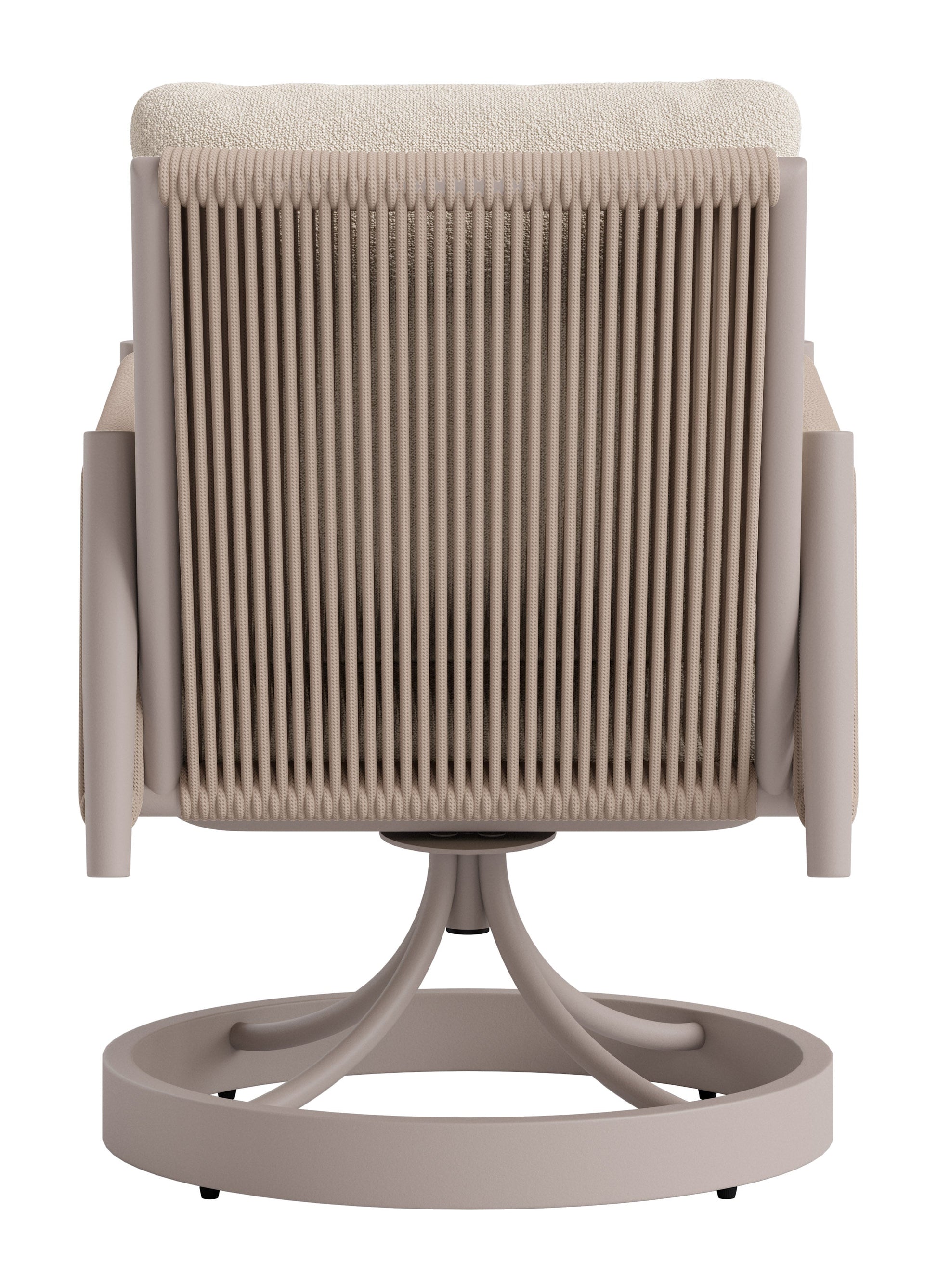 Rivan Beige Outdoor Swivel Dining Chair - Ornate Home