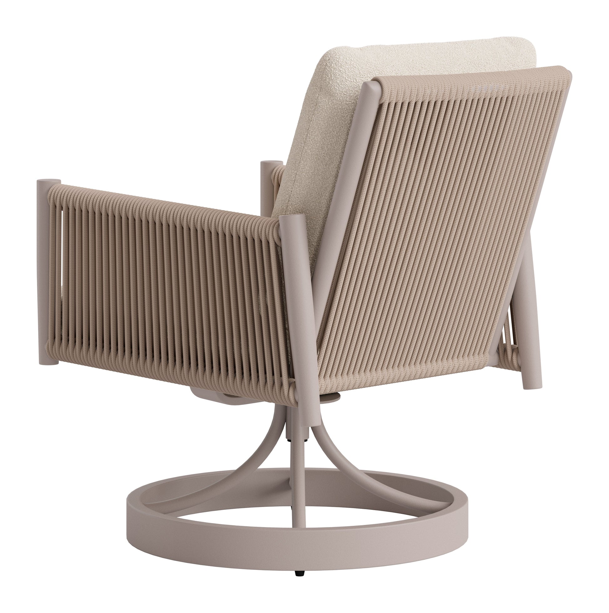 Rivan Beige Outdoor Swivel Dining Chair - Ornate Home