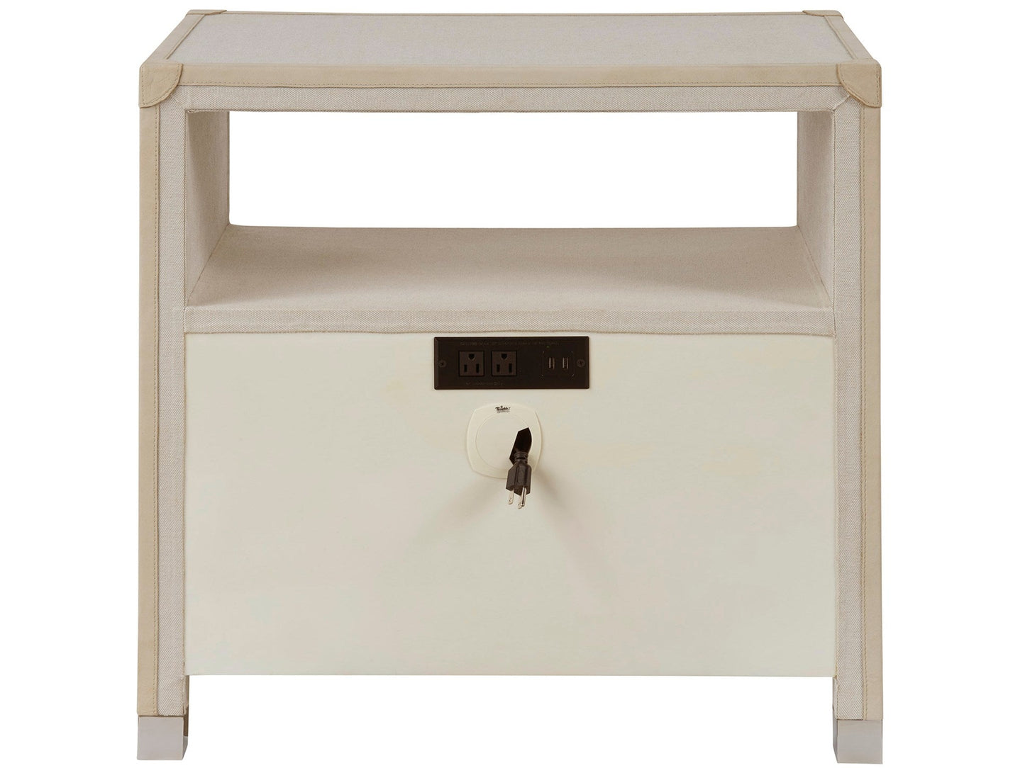 Riven Light Gray Nightstand - Ornate Home