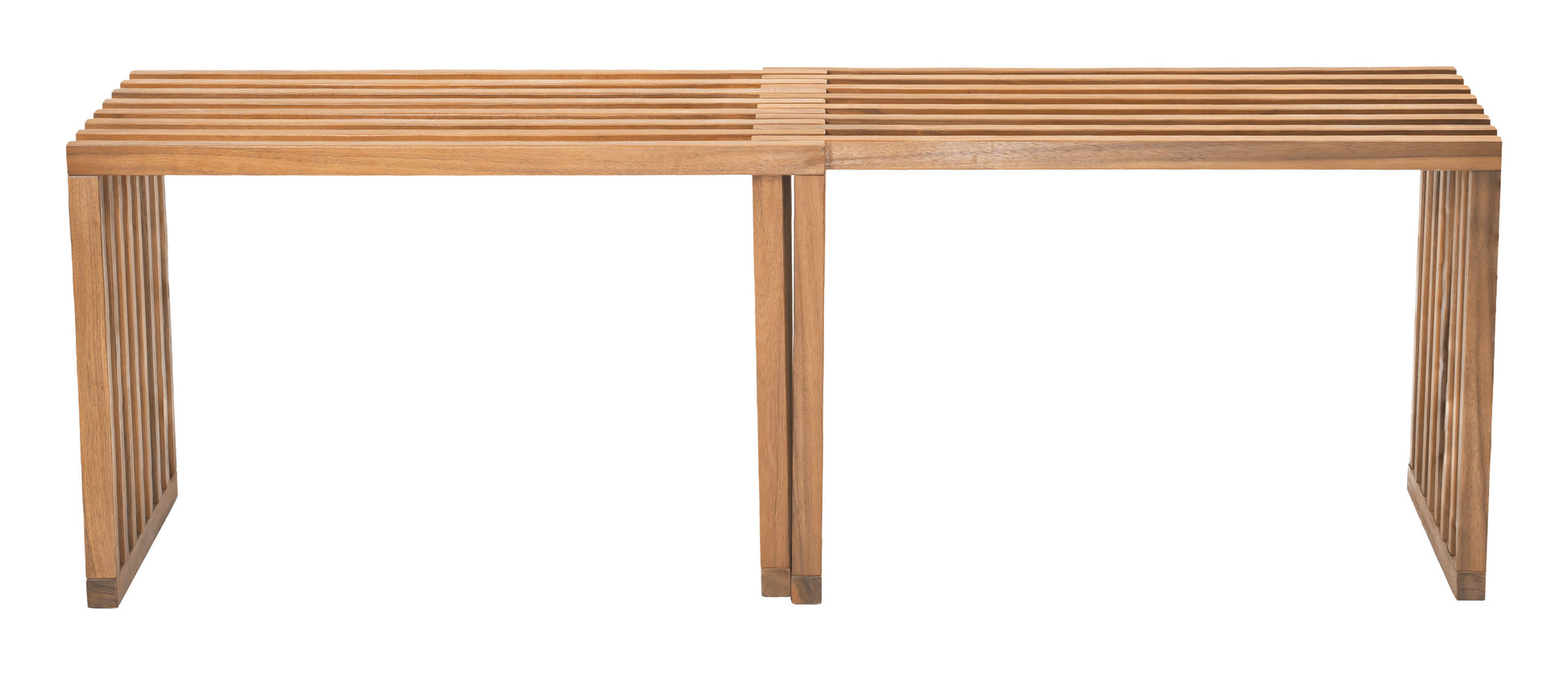 Riviera Natural Outdoor Extendable Bench (Set of 2) - Ornate Home