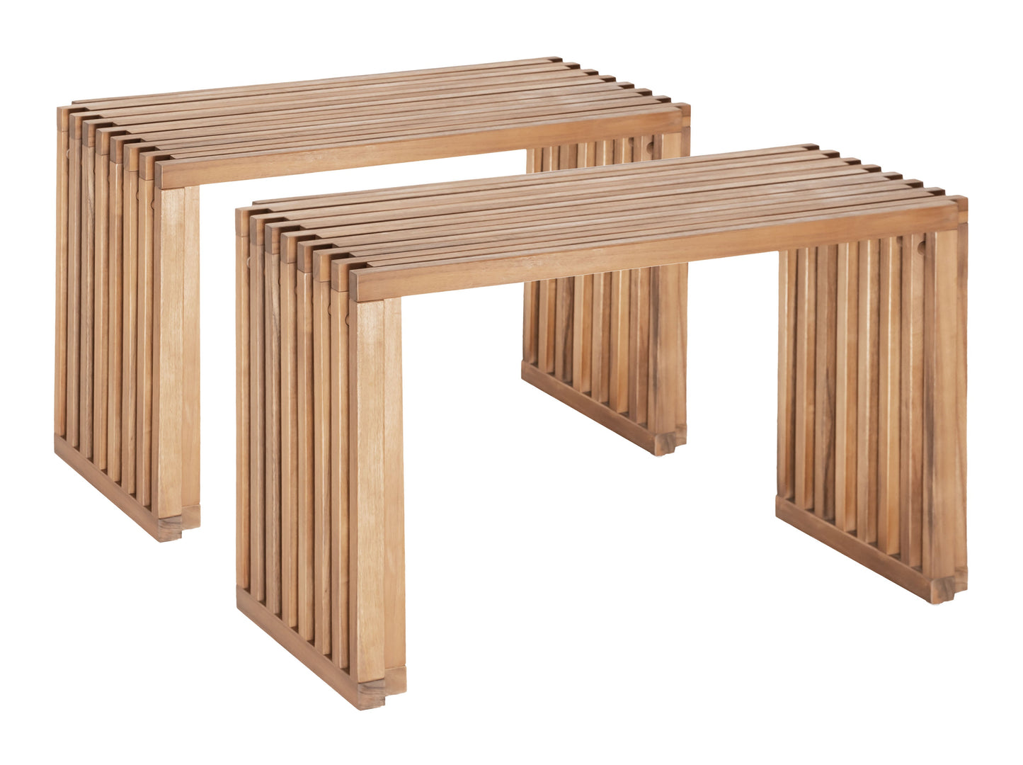 Riviera Natural Outdoor Extendable Bench (Set of 2) - Ornate Home