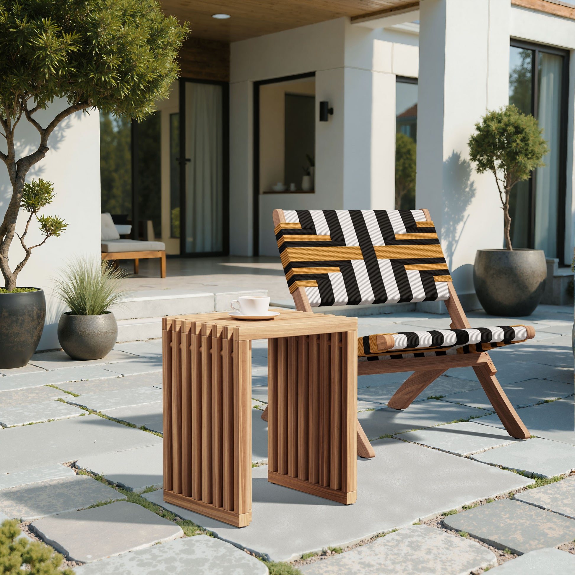 Riviera Natural Outdoor Extendable Stool (Set of 2) - Ornate Home