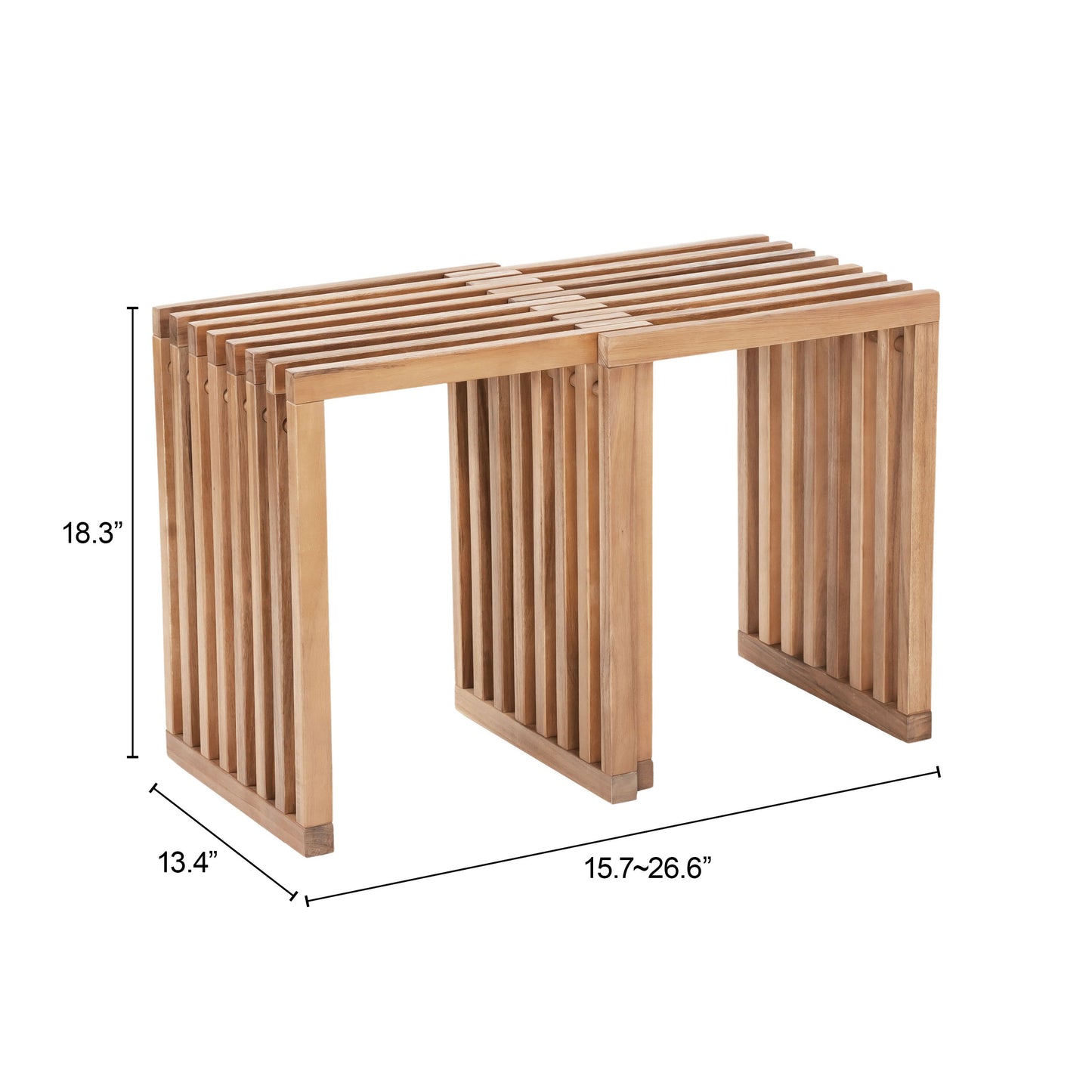 Riviera Natural Outdoor Extendable Stool (Set of 2) - Ornate Home