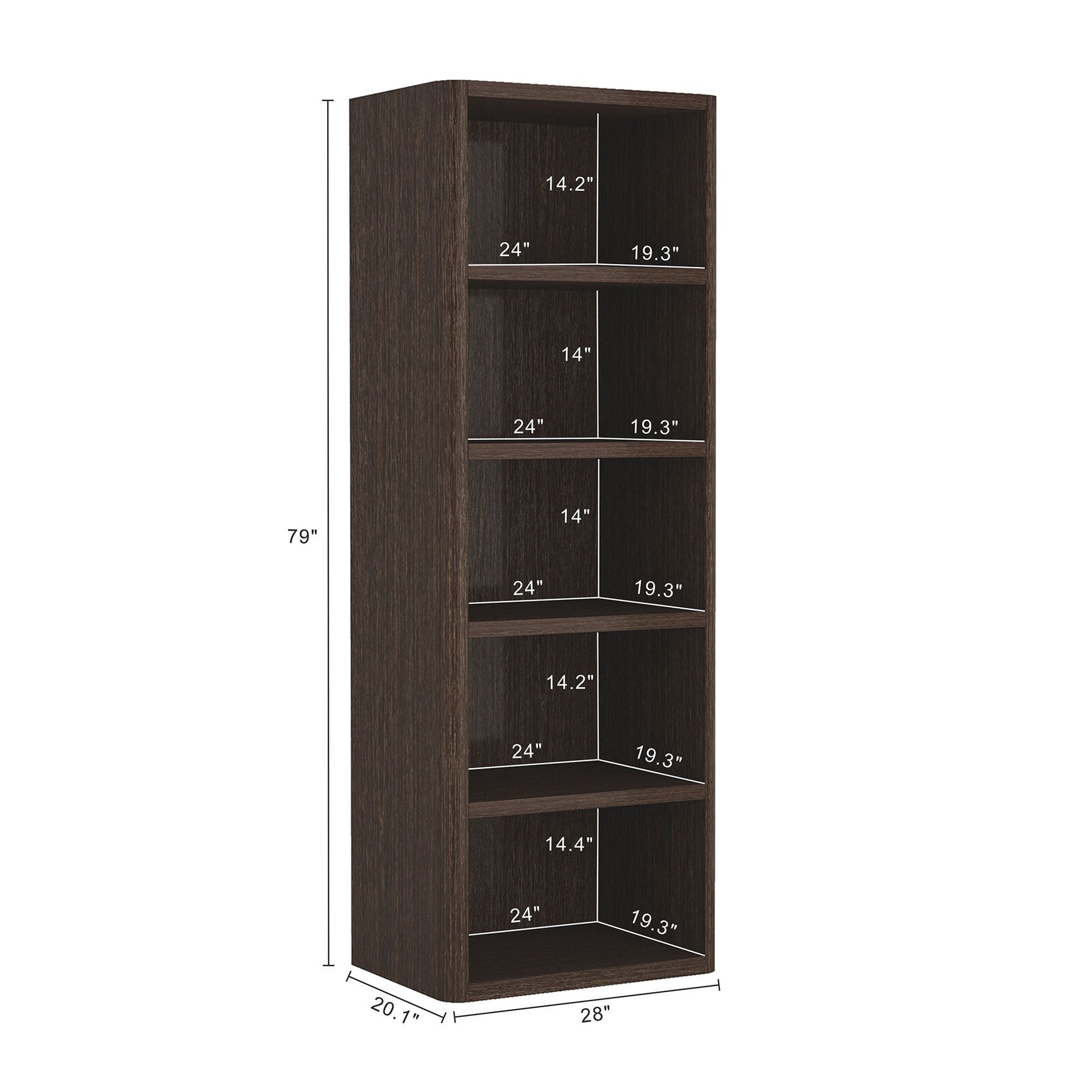 Rivington Dark Walnut 28" Open Bookcase - Ornate Home