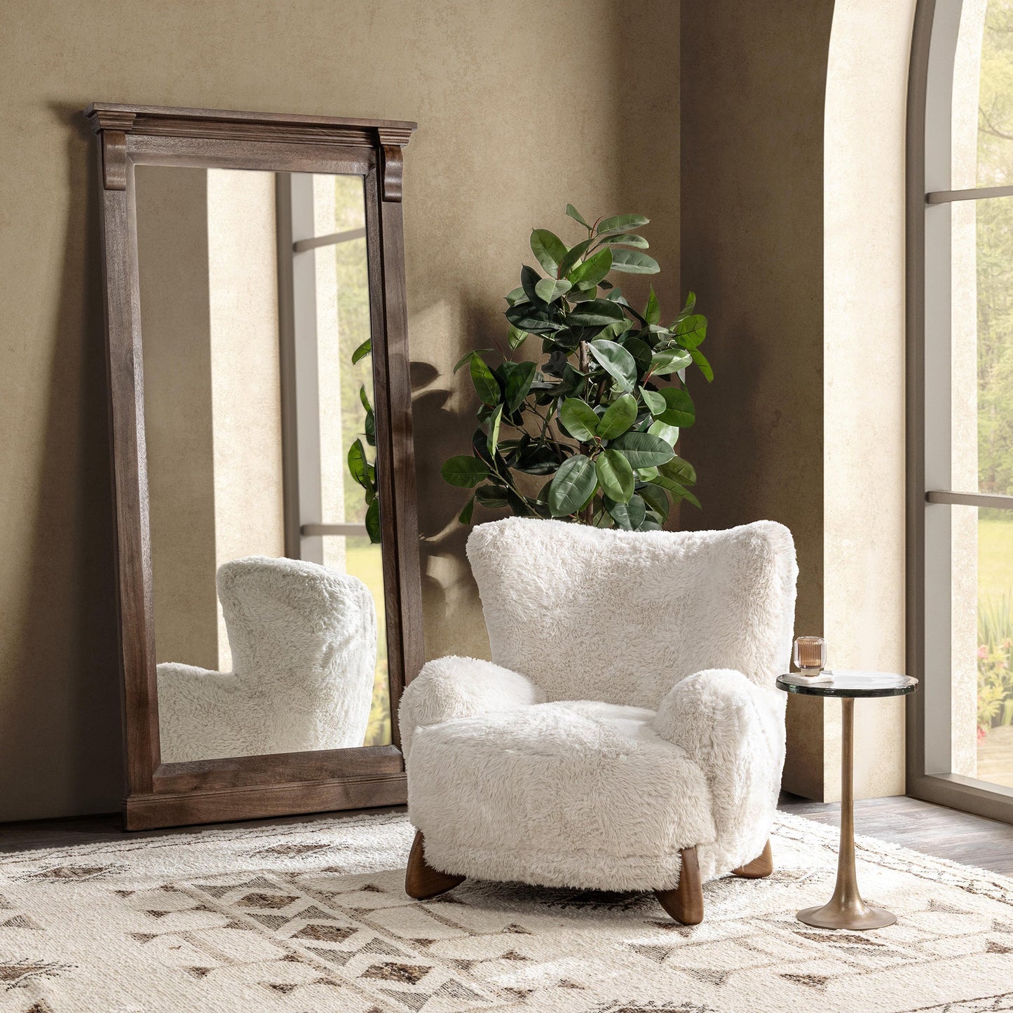 Riya Vanilla Accent Chair - Ornate Home