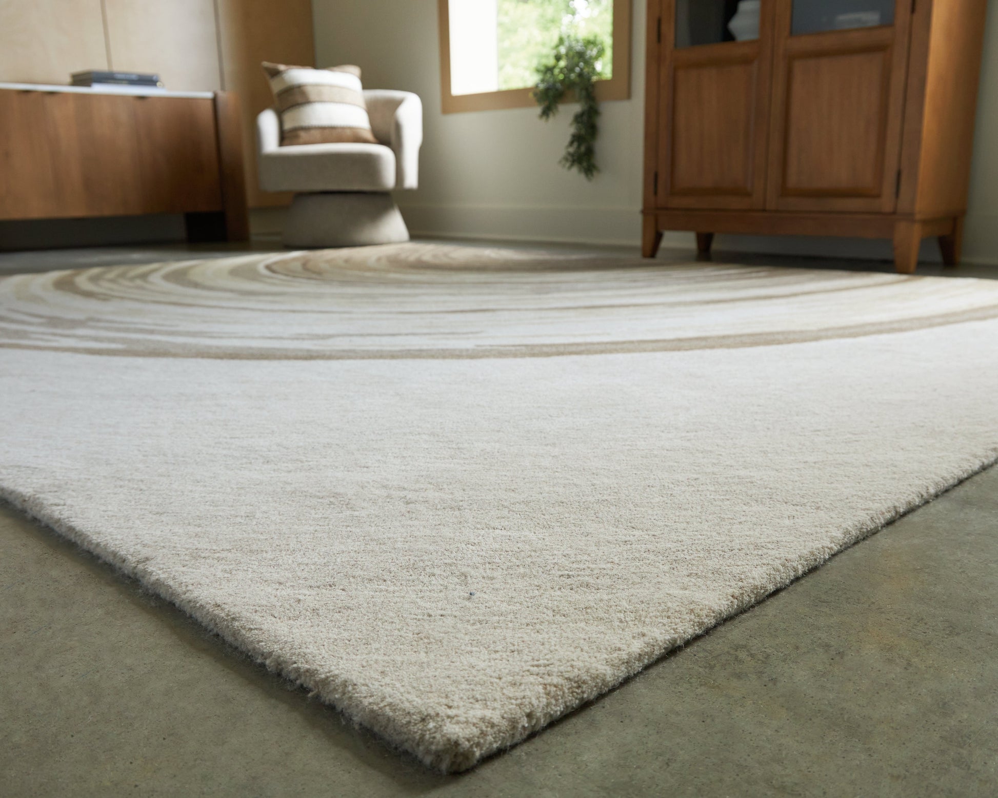 Rizwana Ivory/Brown/Gray Large Rug- Viva Furn