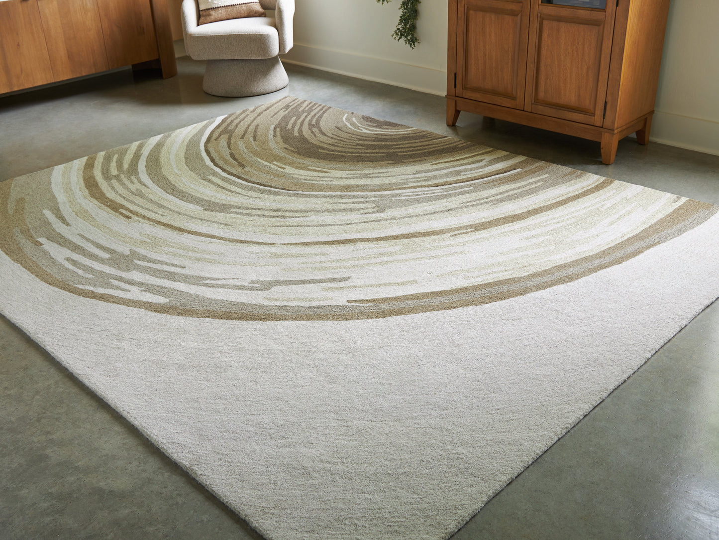 Rizwana Ivory/Brown/Gray Large Rug- Viva Furn