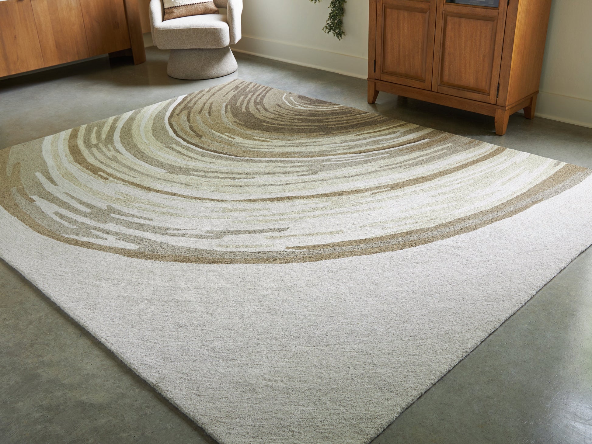Rizwana Ivory/Brown/Gray Large Rug- Viva Furn