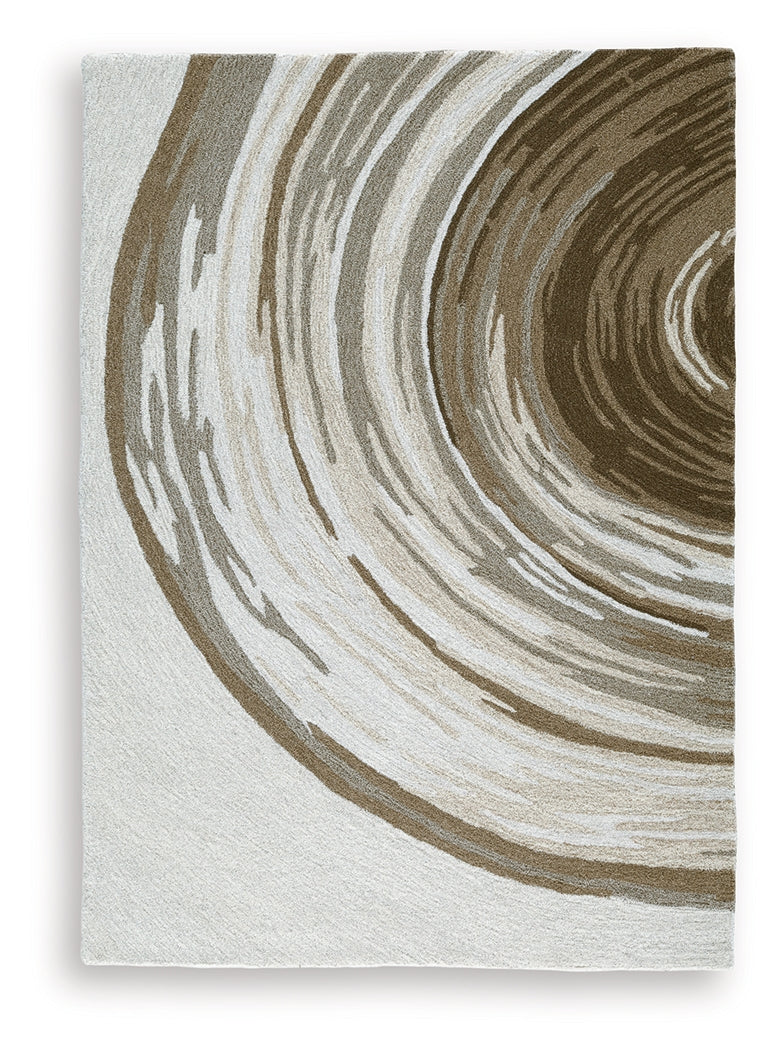 Rizwana Ivory/Brown/Gray Medium Rug- Viva Furn