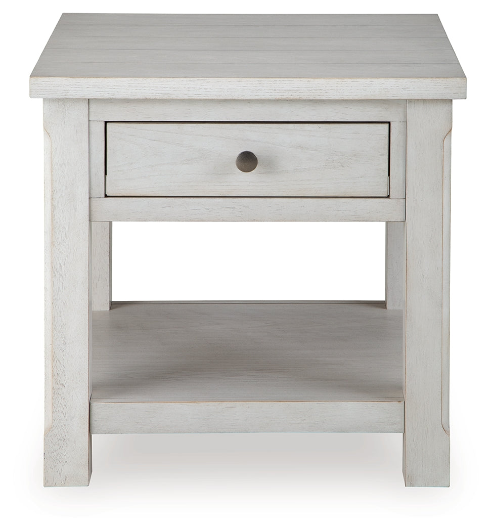 Robbinsdale Antique White End Table- Viva Furn