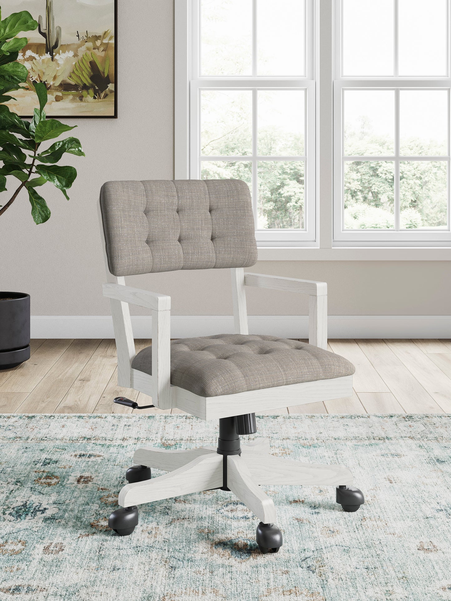 Robbinsdale Antique White Home Office Desk Chair (1/CN)- Viva Furn