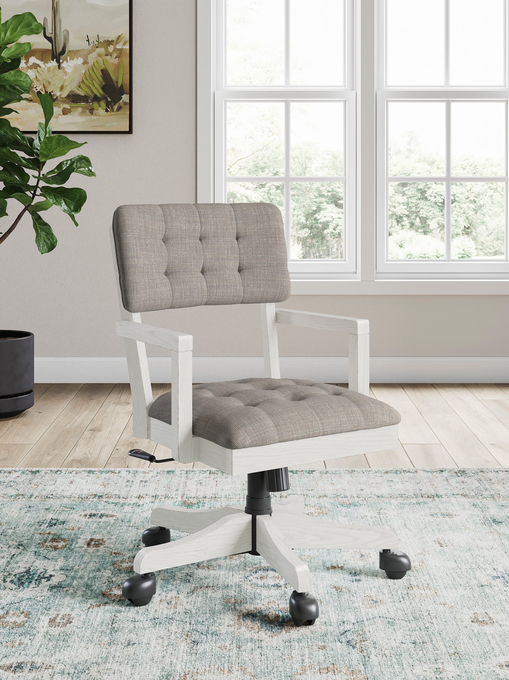 Robbinsdale Antique White Home Office Desk Chair (1/CN)- Viva Furn