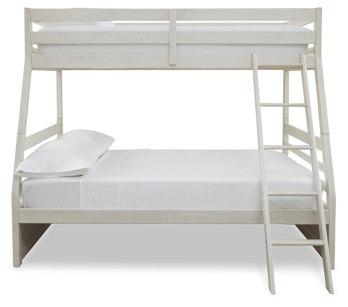 Robbinsdale Antique White/White Twin over Full Bunk Bed and Mattresses- Viva Furn