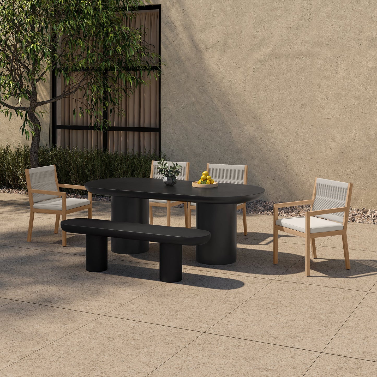 Rocca Black Bench - Ornate Home