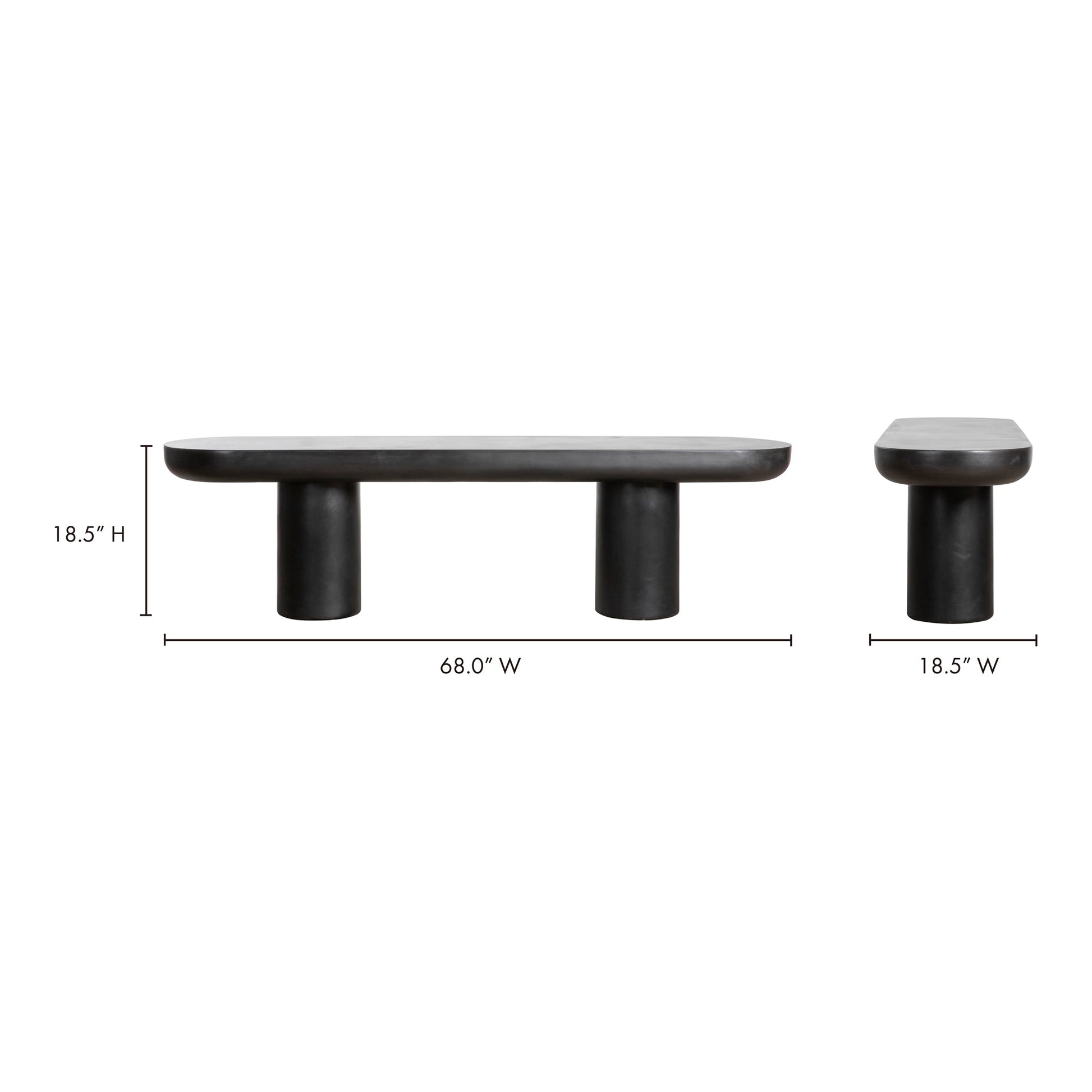 Rocca Black Bench - Ornate Home
