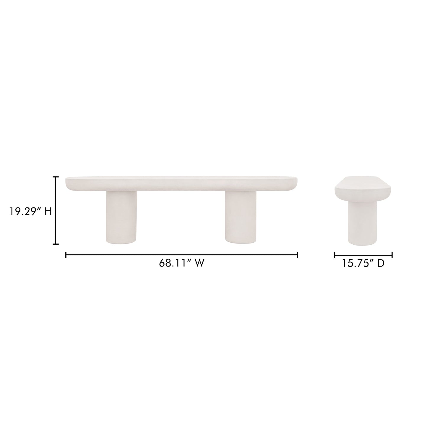 Rocca Cream Bench - Ornate Home