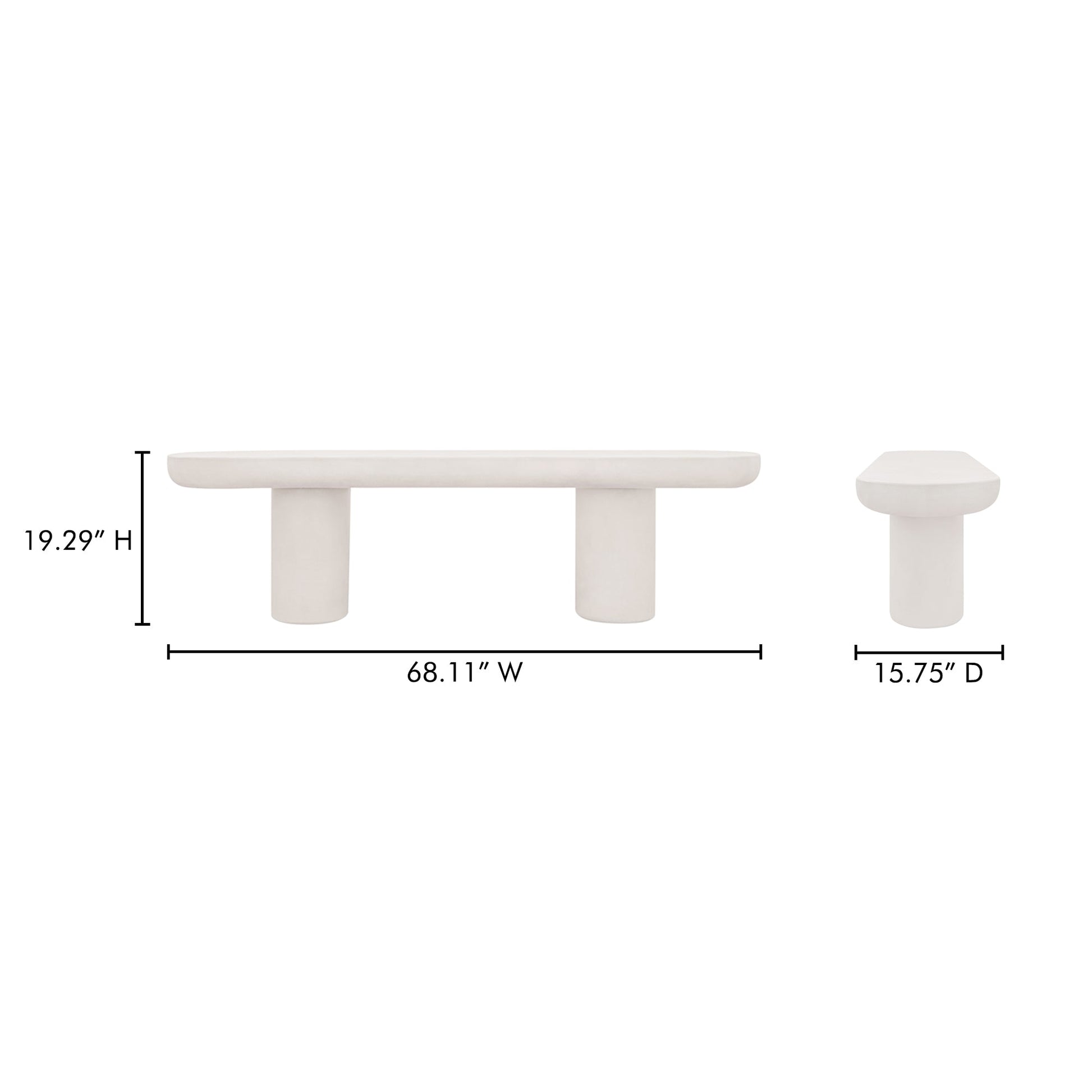 Rocca Cream Bench - Ornate Home