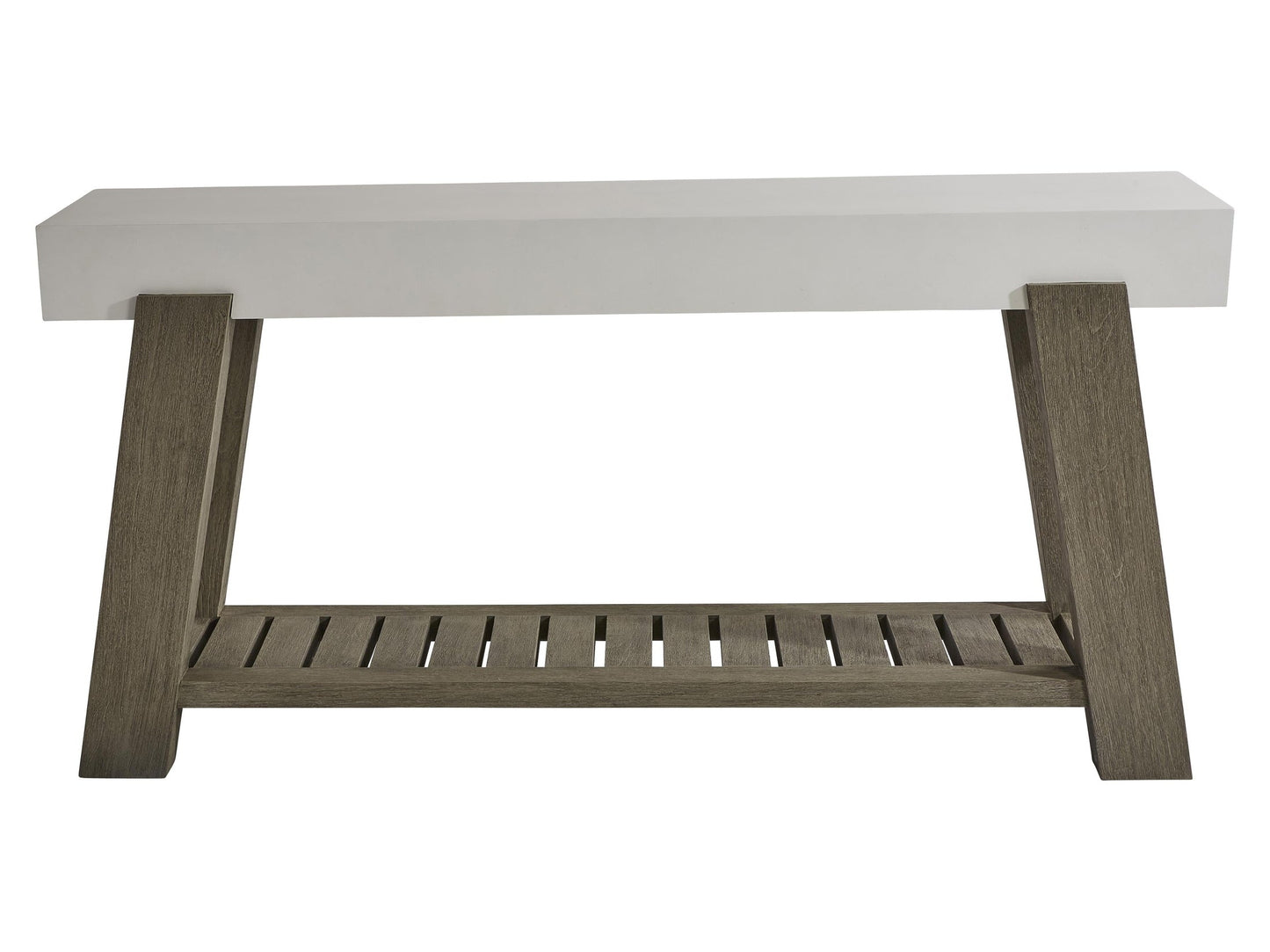 Rochelle Quarry/Weathered Teak Outdoor Console Table - Ornate Home
