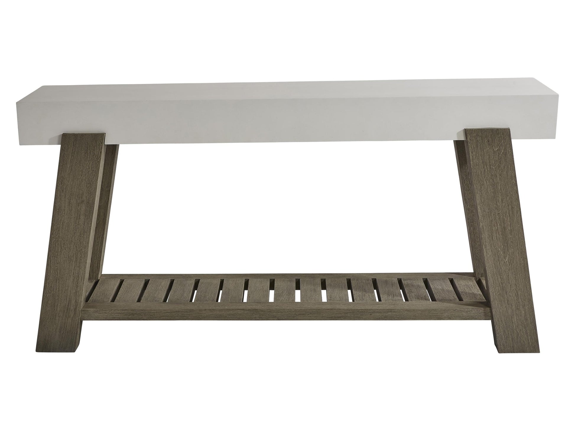 Rochelle Quarry/Weathered Teak Outdoor Console Table - Ornate Home