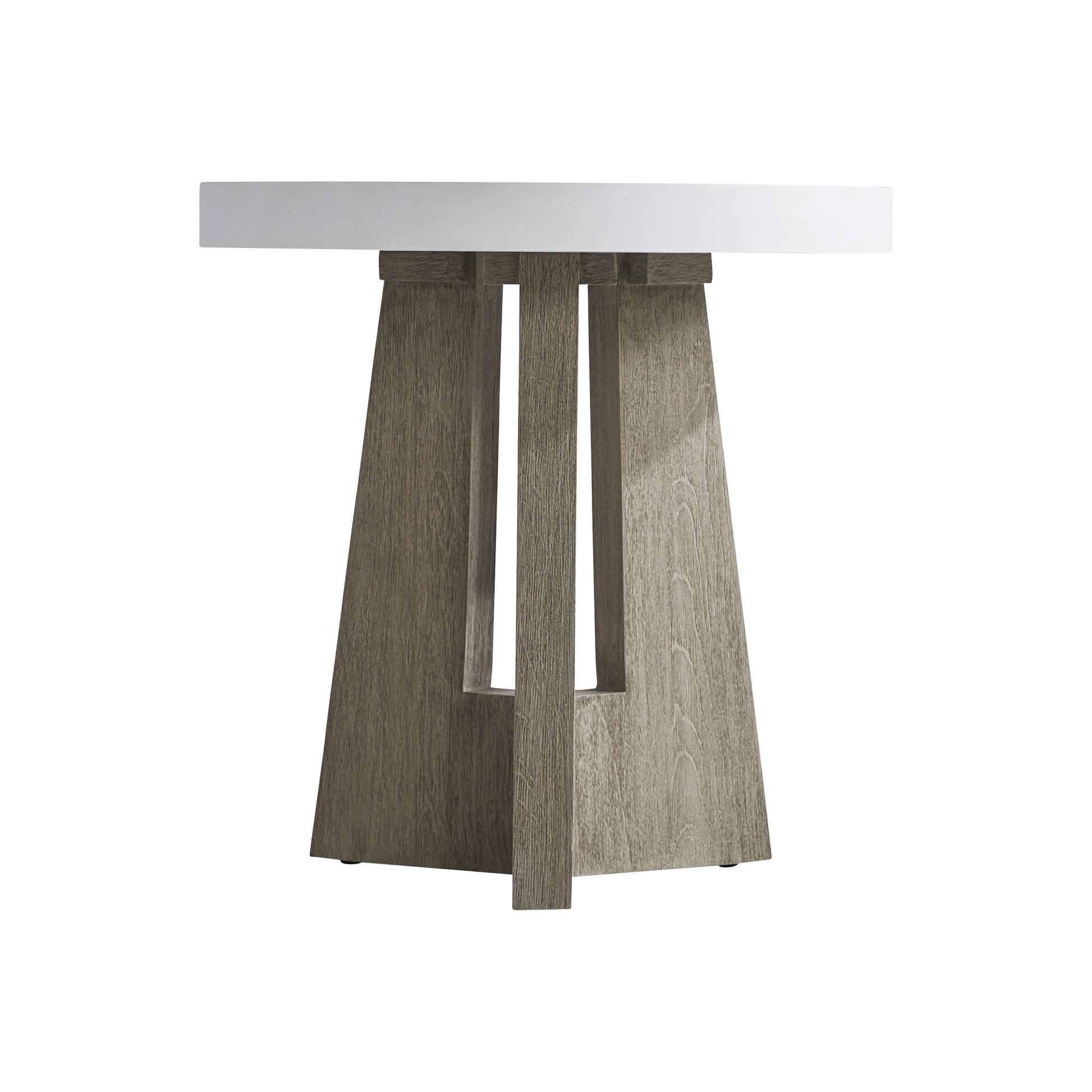Rochelle Quarry/Weathered Teak Outdoor Side Table - Ornate Home