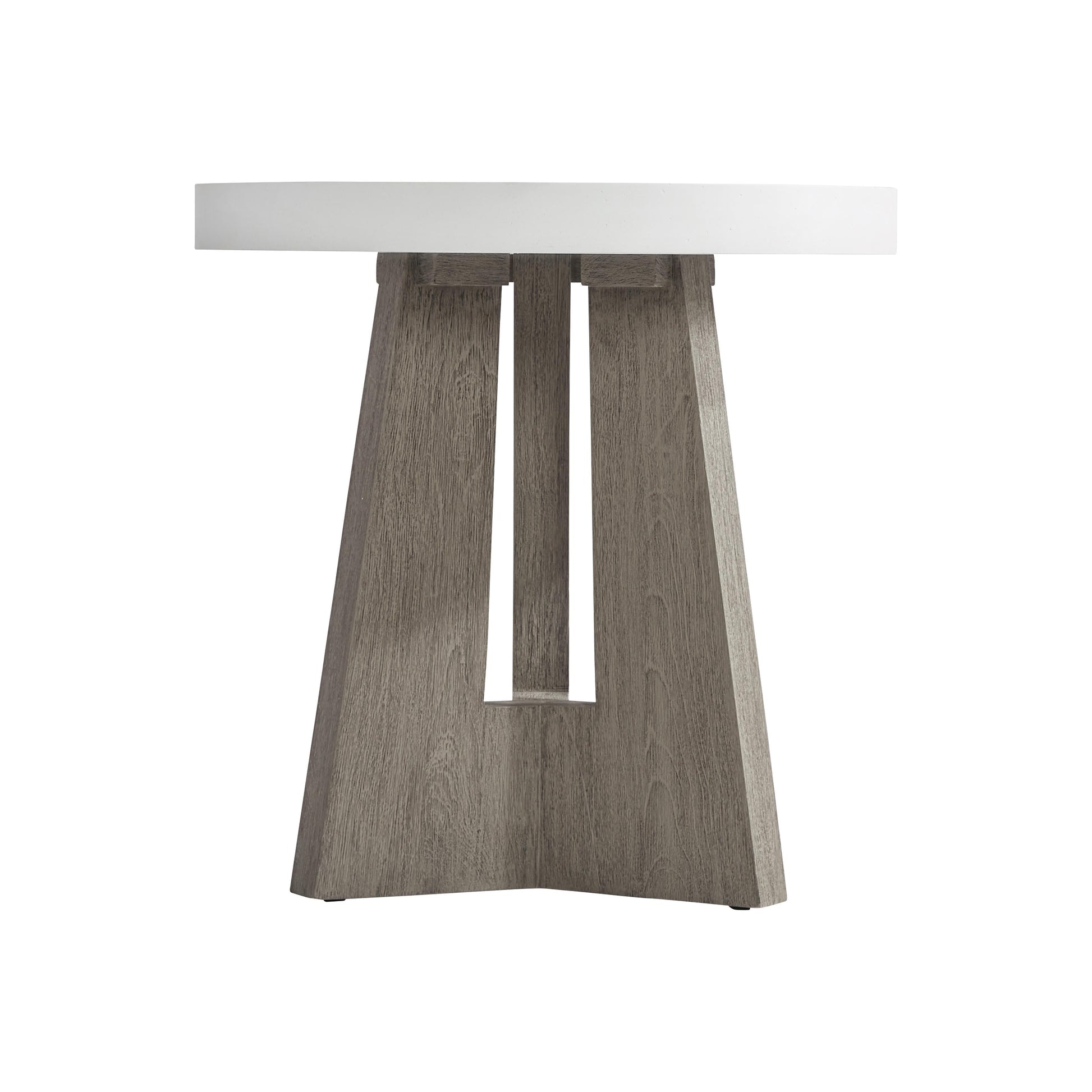 Rochelle Quarry/Weathered Teak Outdoor Side Table - Ornate Home
