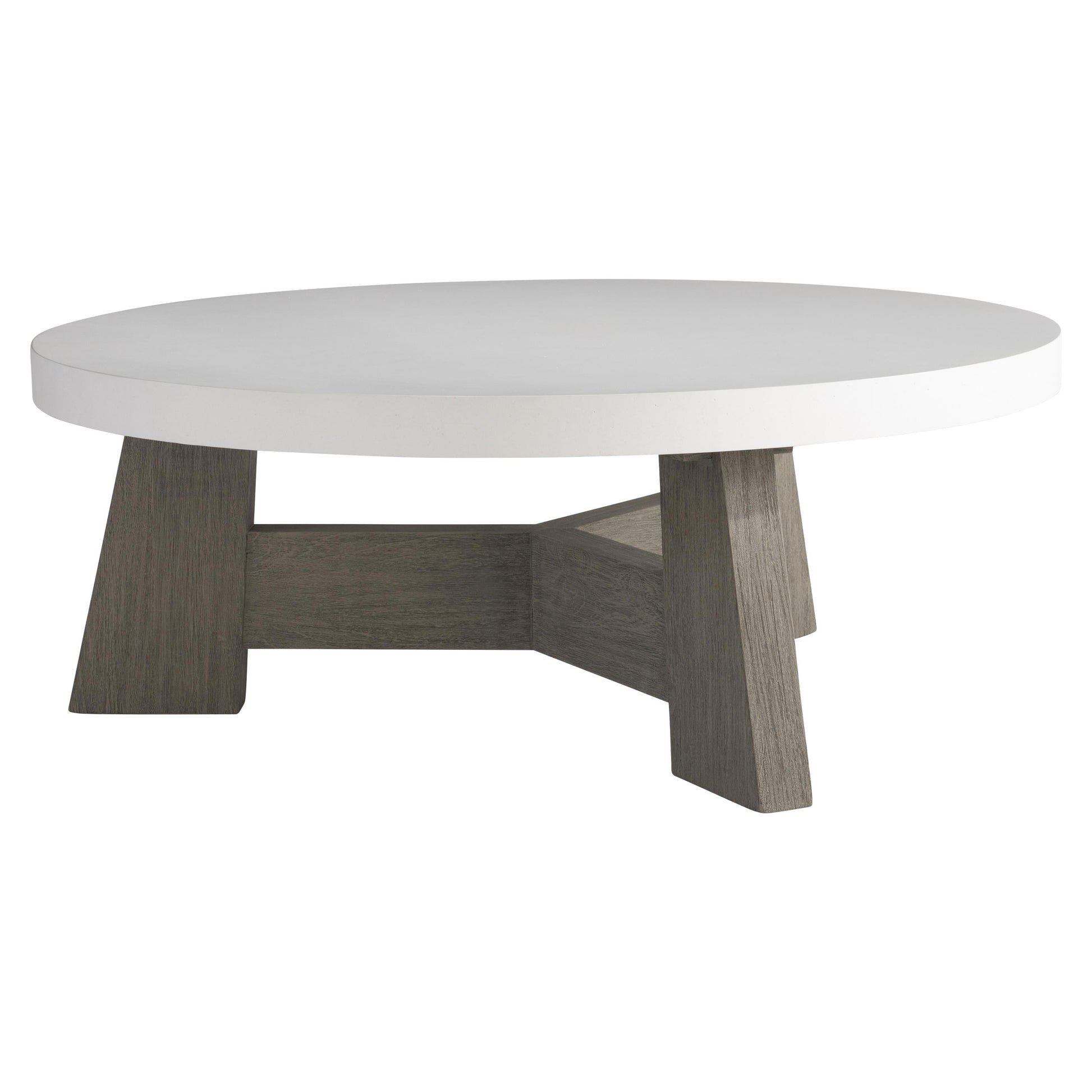 Rochelle Weathered Teak/Quarry Outdoor Cocktail Table - Ornate Home