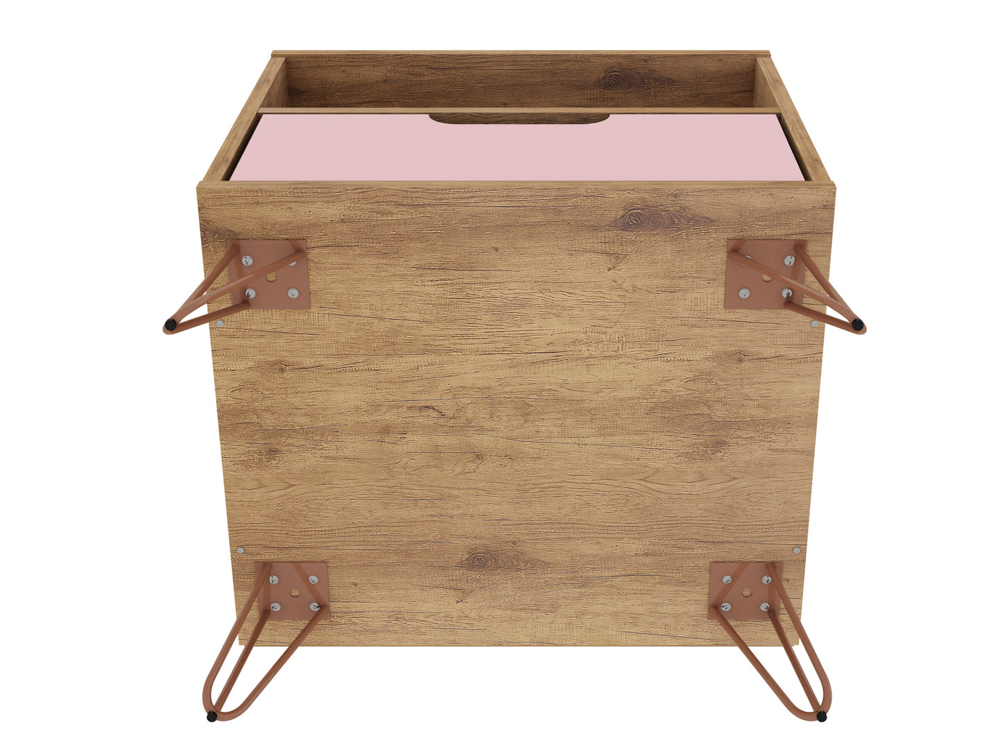 Rockefeller 1.0 Nightstand in Nature and Rose Pink - Ornate Home