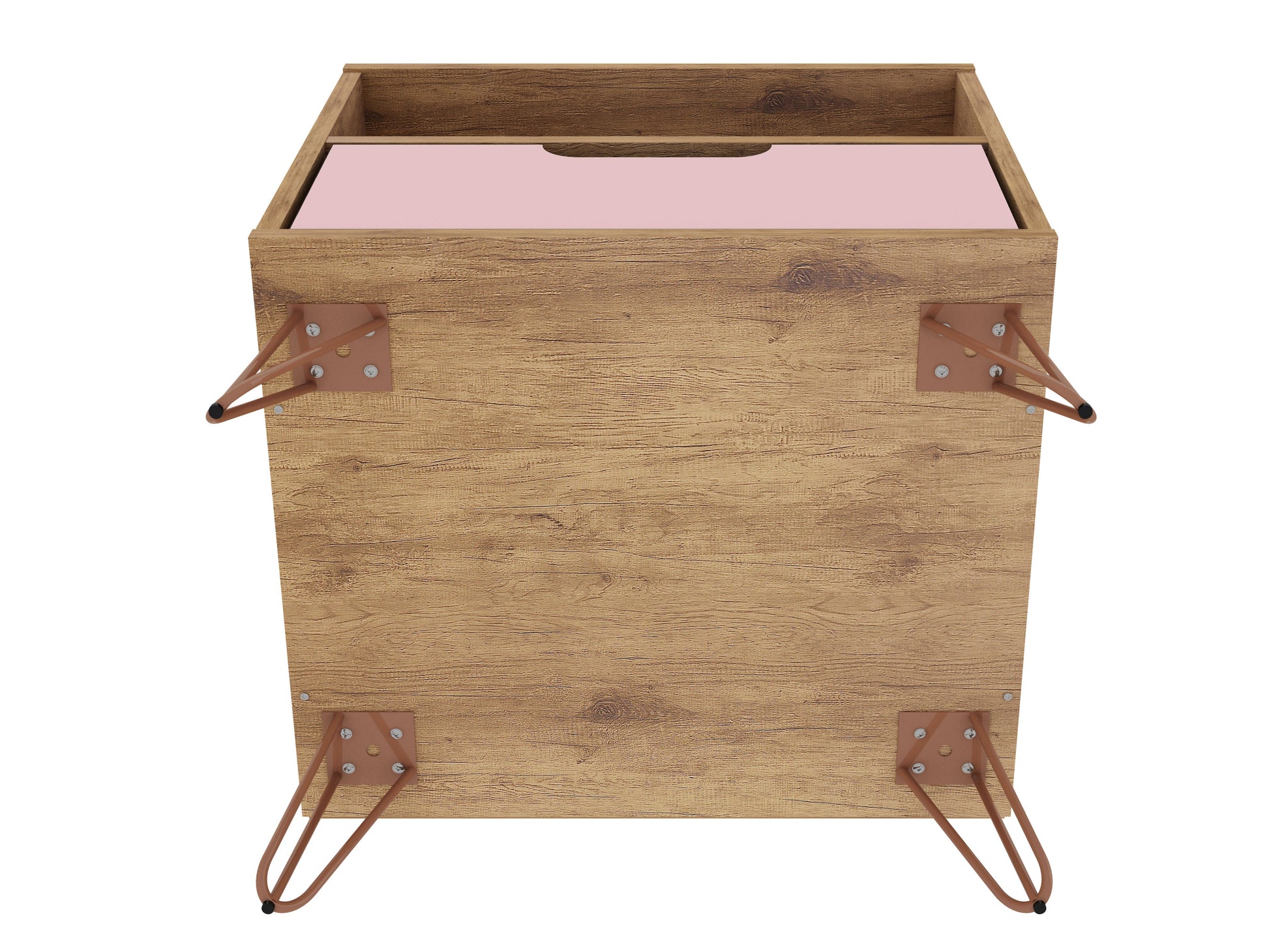 Rockefeller 1.0 Nightstand in Nature and Rose Pink - Ornate Home