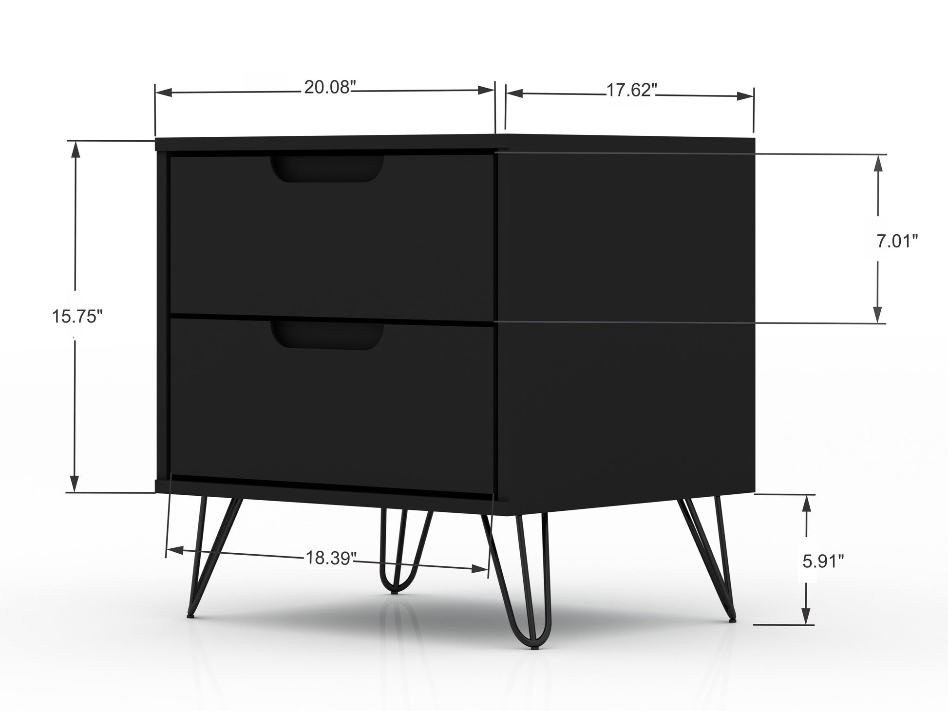 Rockefeller 2.0 Nightstand in Black - Ornate Home
