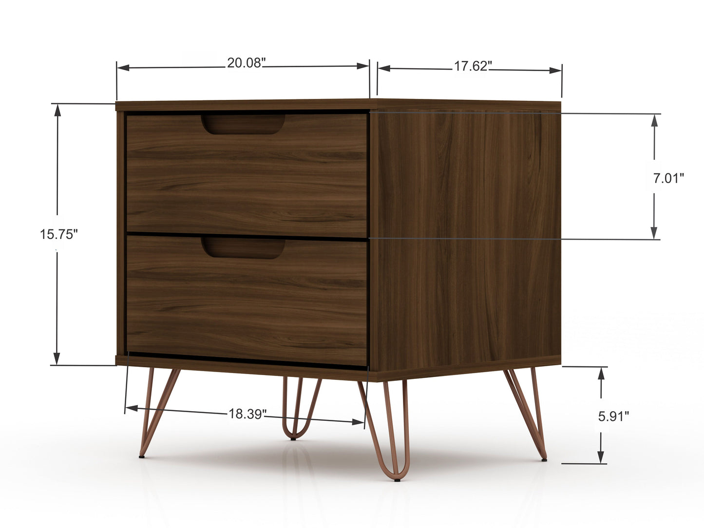 Rockefeller 2.0 Nightstand in Brown - Ornate Home