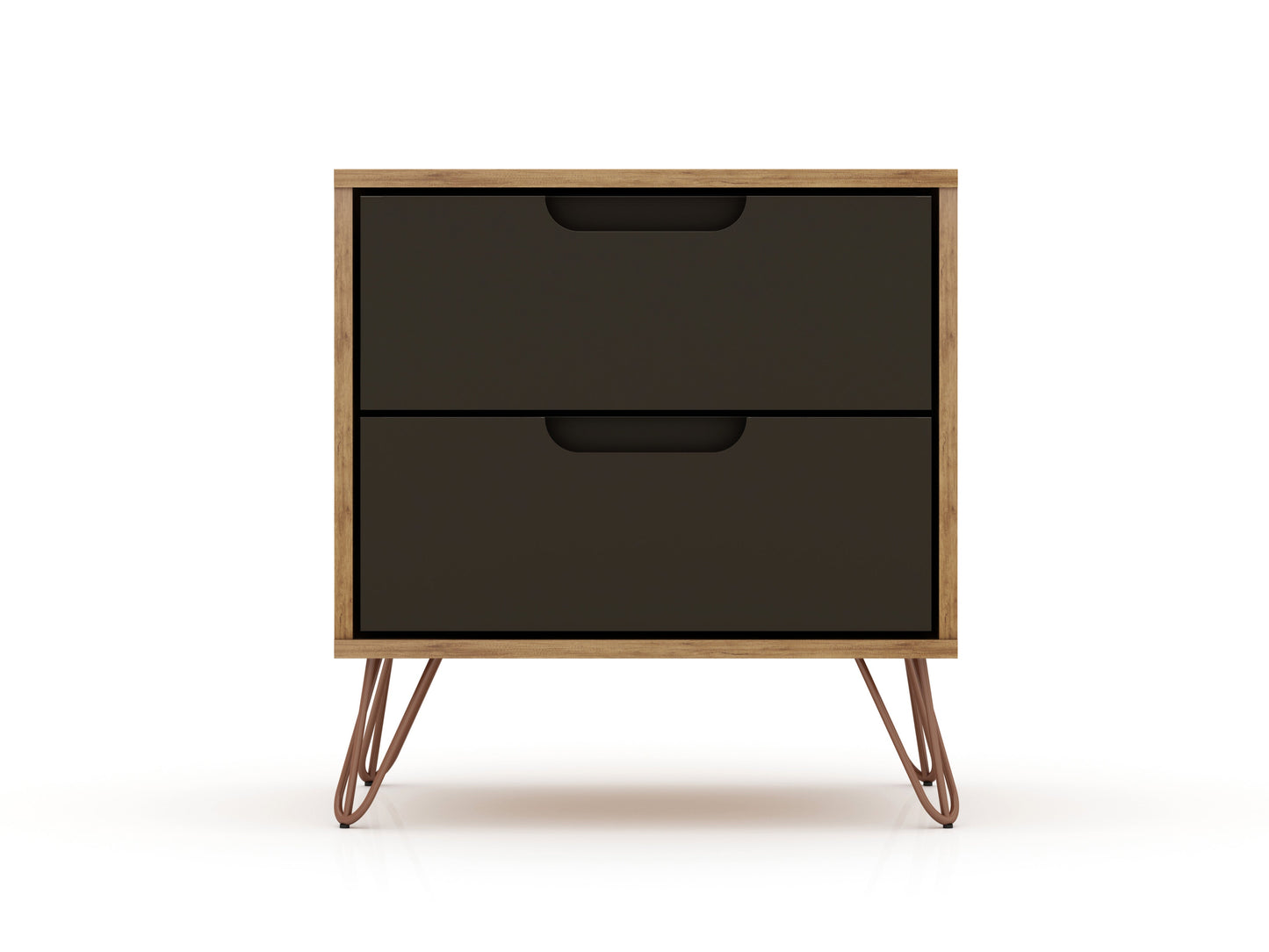 Rockefeller 2.0 Nightstand in Nature and Textured Grey - Ornate Home