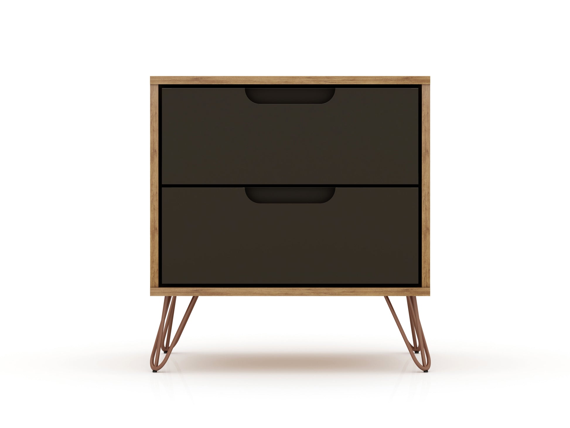 Rockefeller 2.0 Nightstand in Nature and Textured Grey - Ornate Home