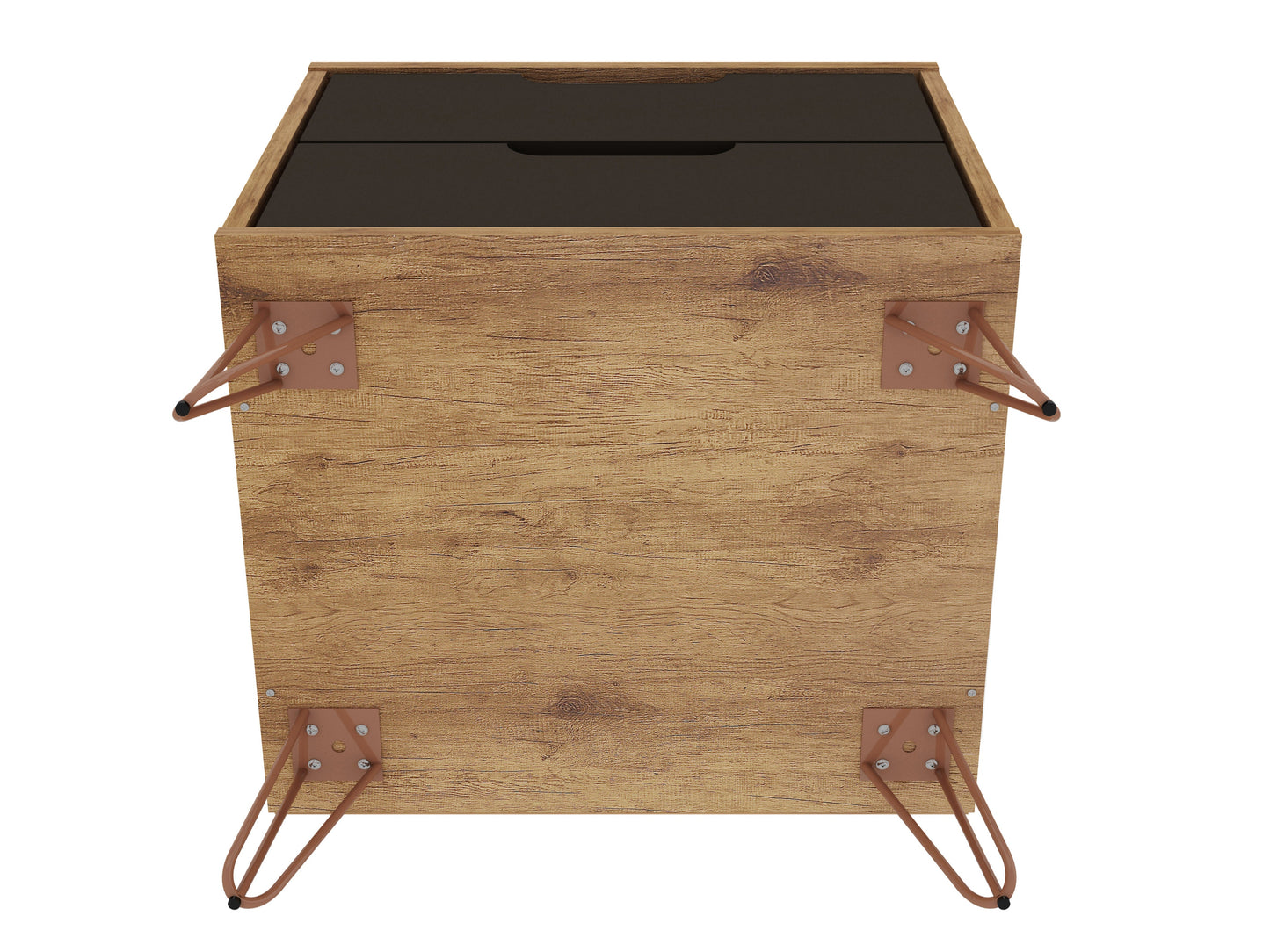 Rockefeller 2.0 Nightstand in Nature and Textured Grey - Ornate Home