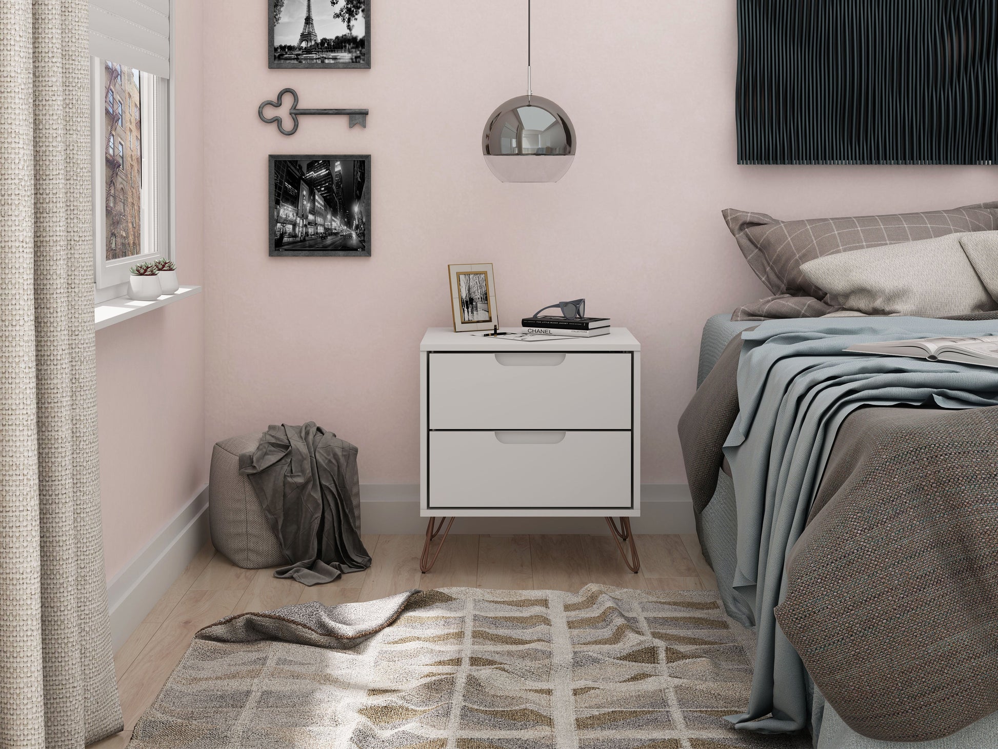 Rockefeller 2.0 Nightstand in White - Ornate Home