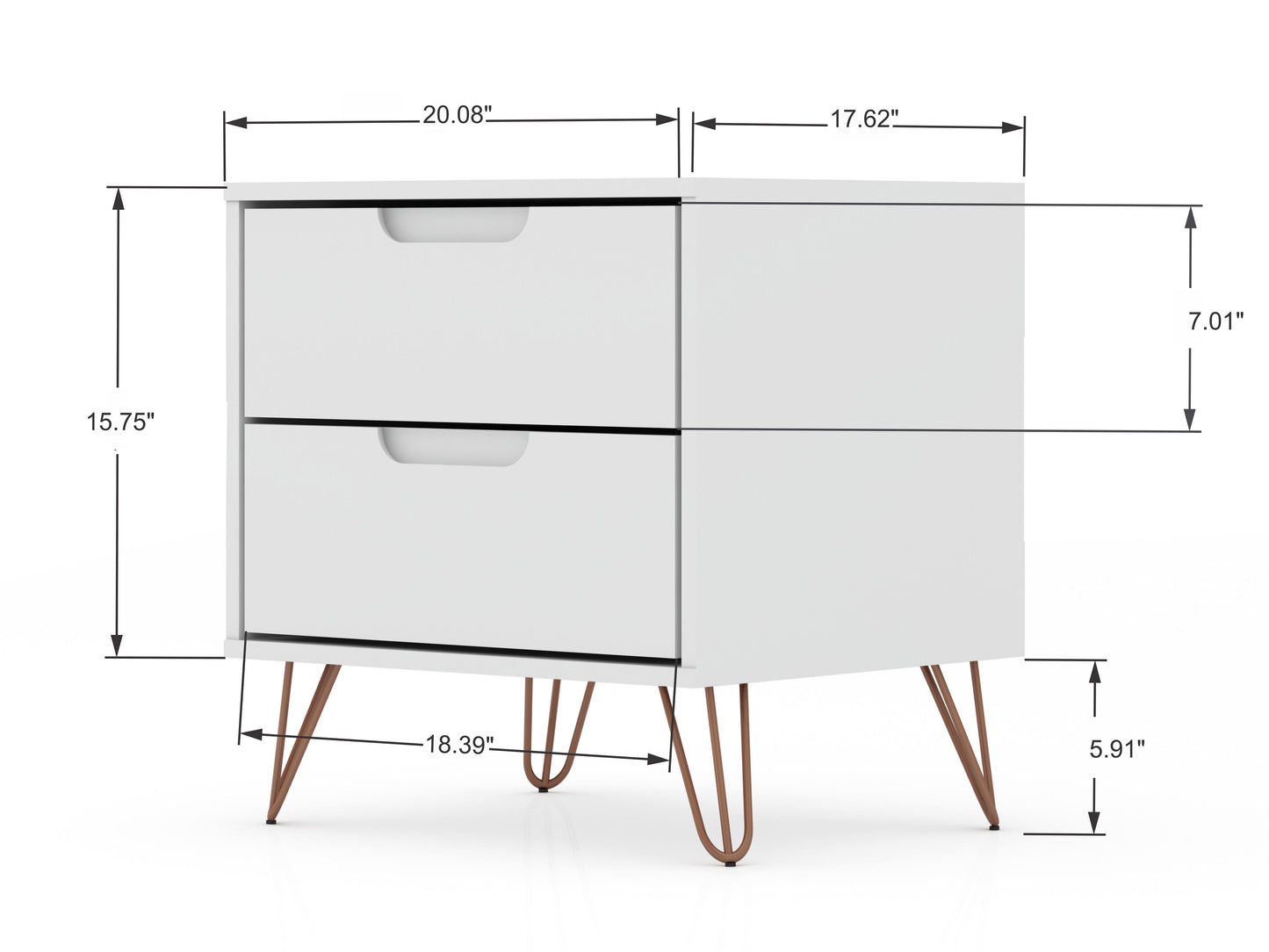 Rockefeller 2.0 Nightstand in White - Ornate Home